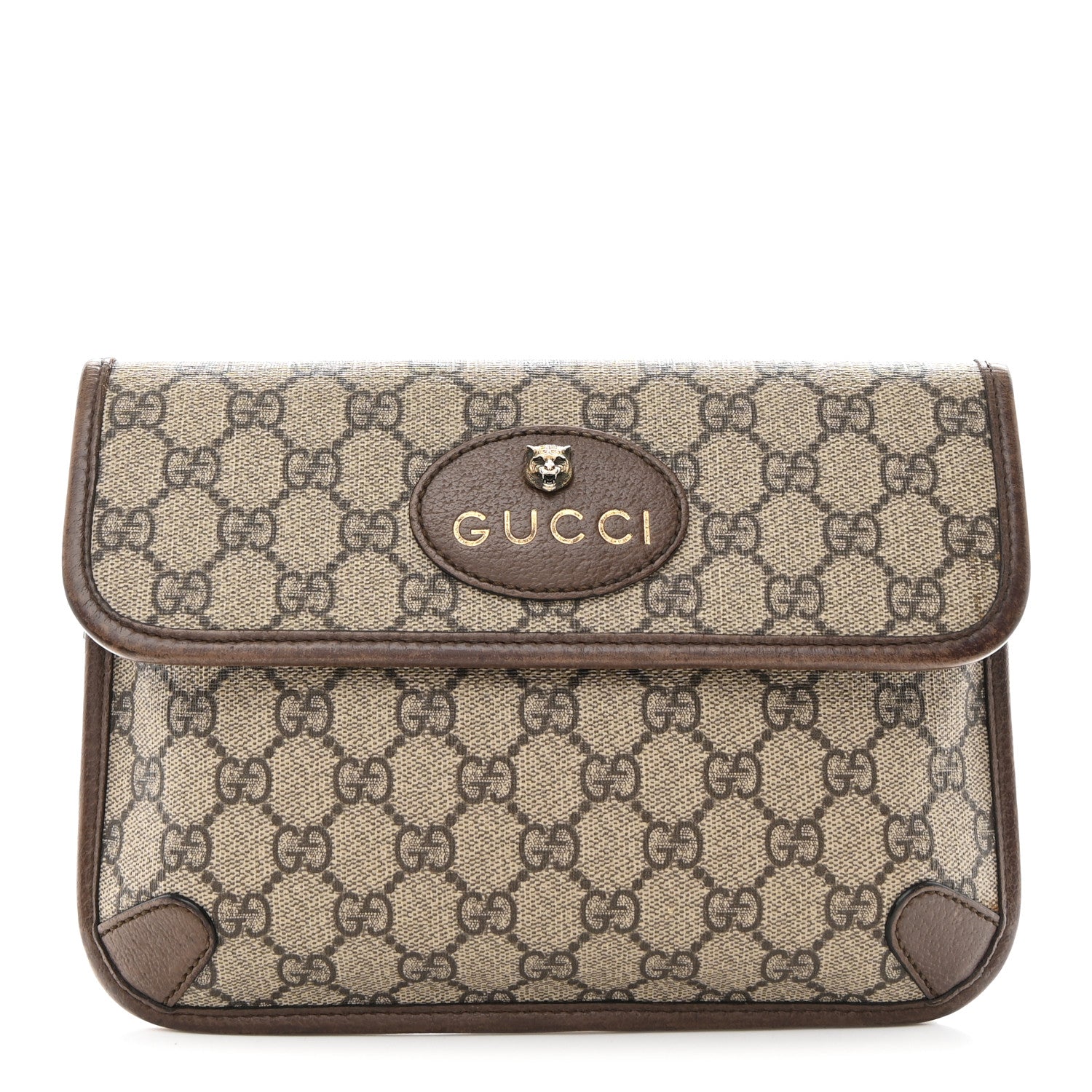 GG Supreme Monogram Neo Vintage Web Belt Bag Brown