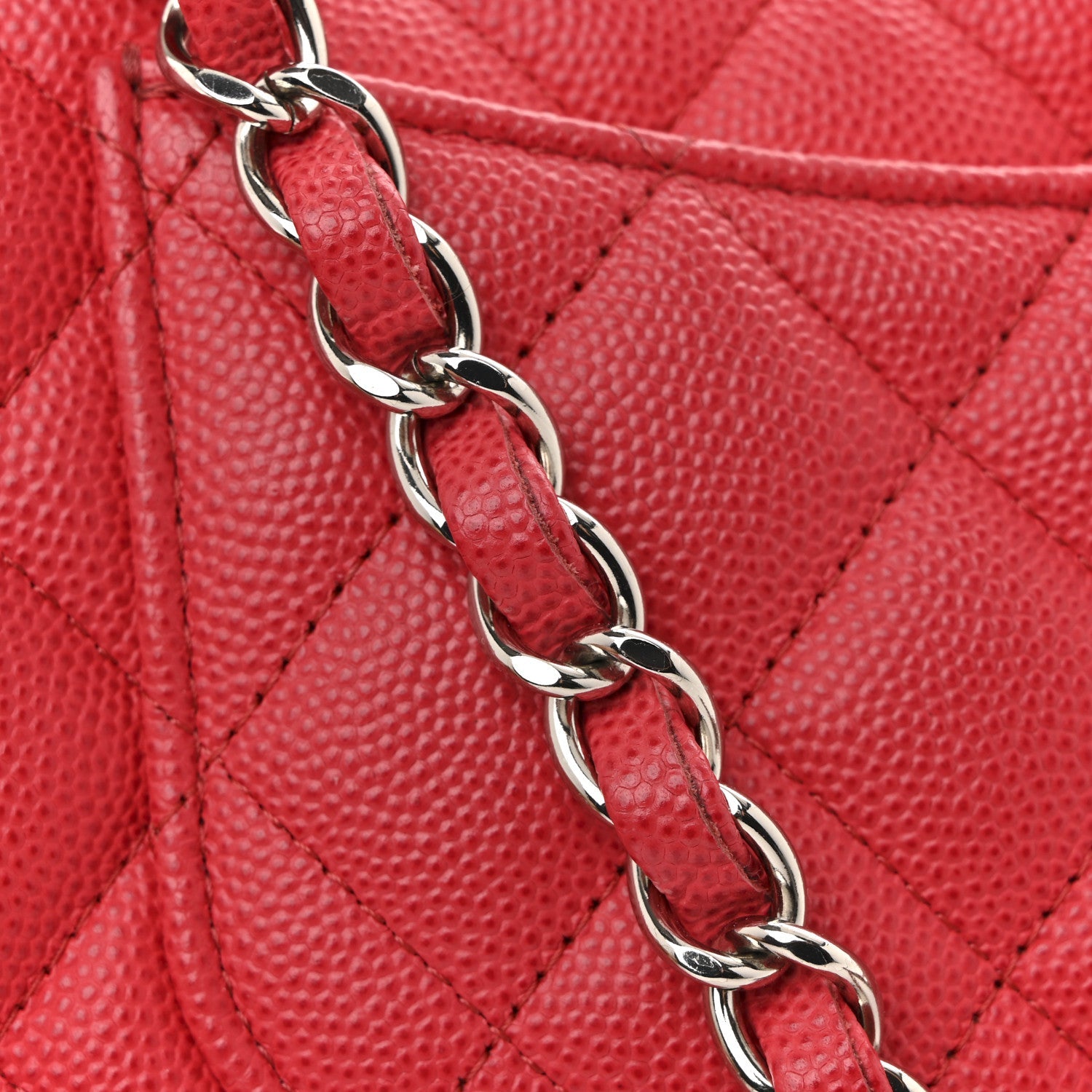 Caviar Quilted Mini Rectangular Flap Red