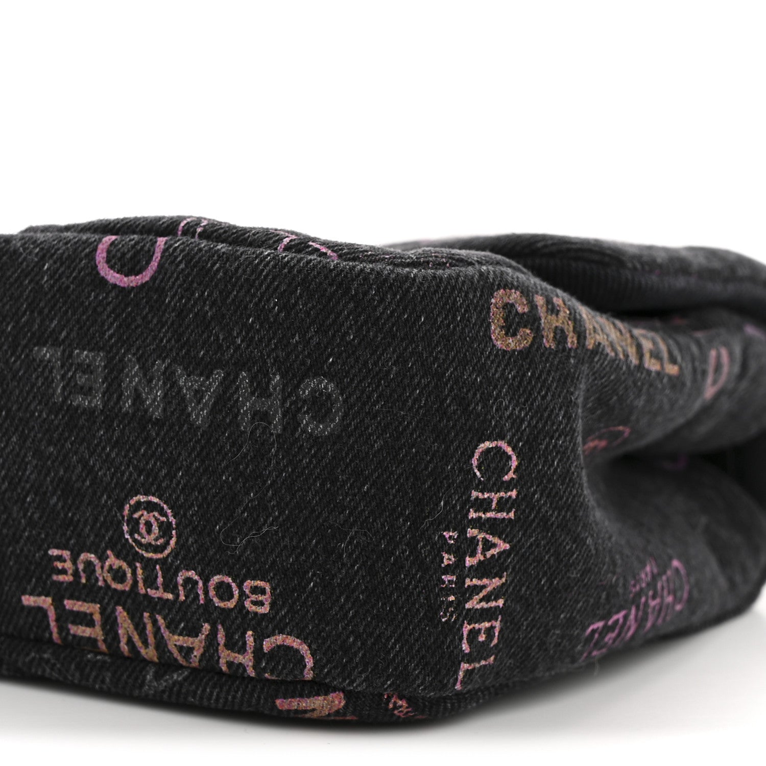 Denim Quilted Denim Mood Large Flap Black Multicolor