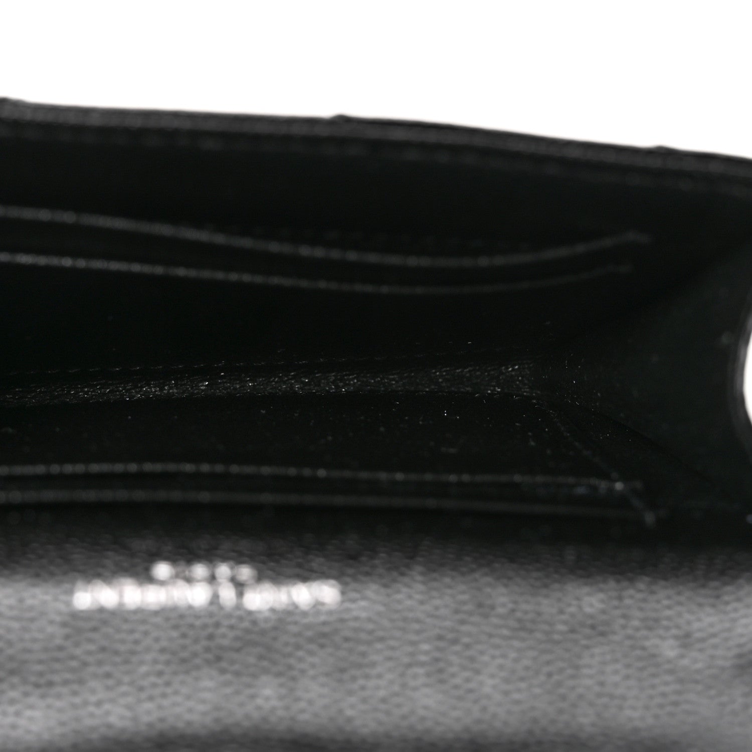 Grain De Poudre Matelasse Chevron Small Monogram Envelope Wallet Black