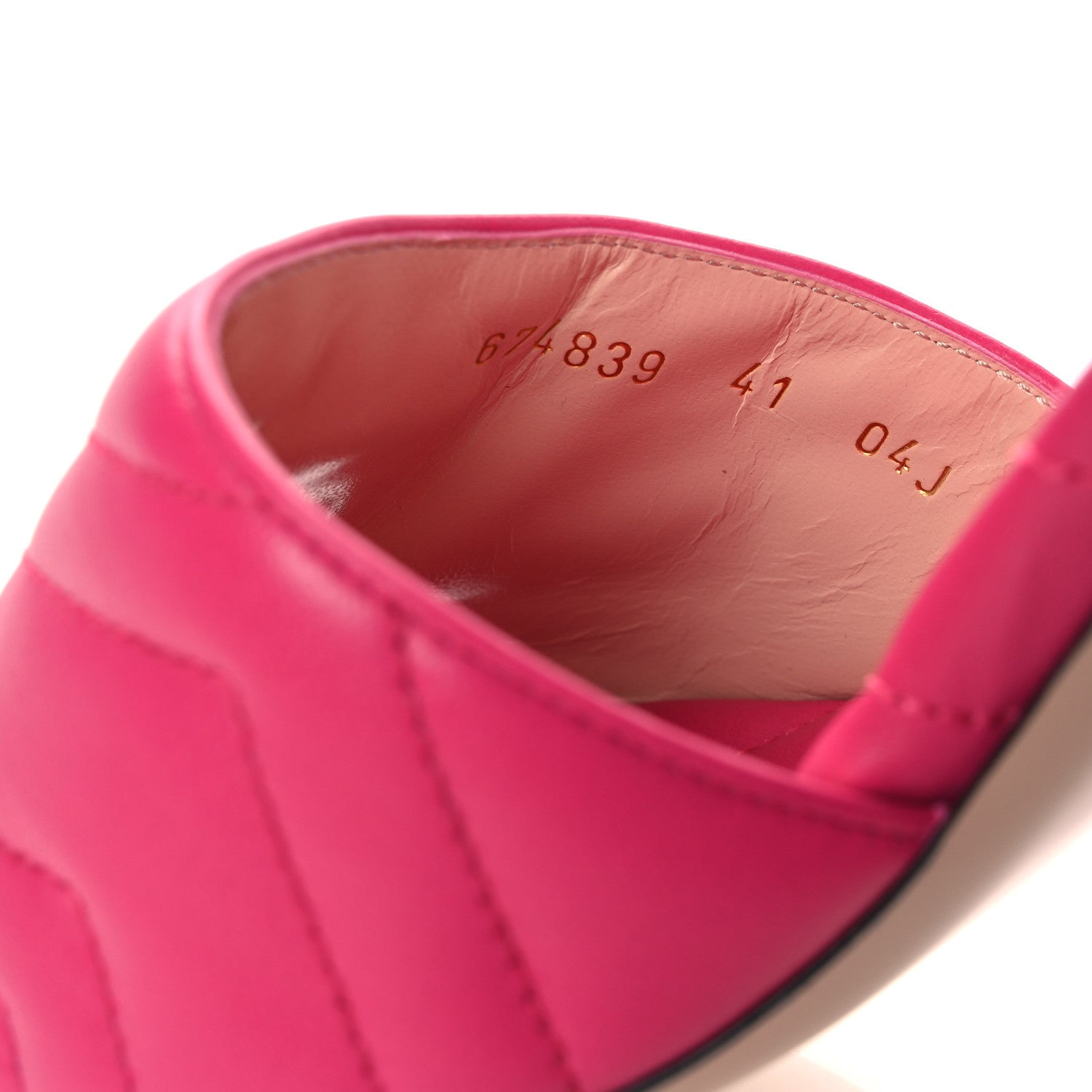 Nappa Matelasse GG Marmont 75mm Slide Sandals 41 Box Pink