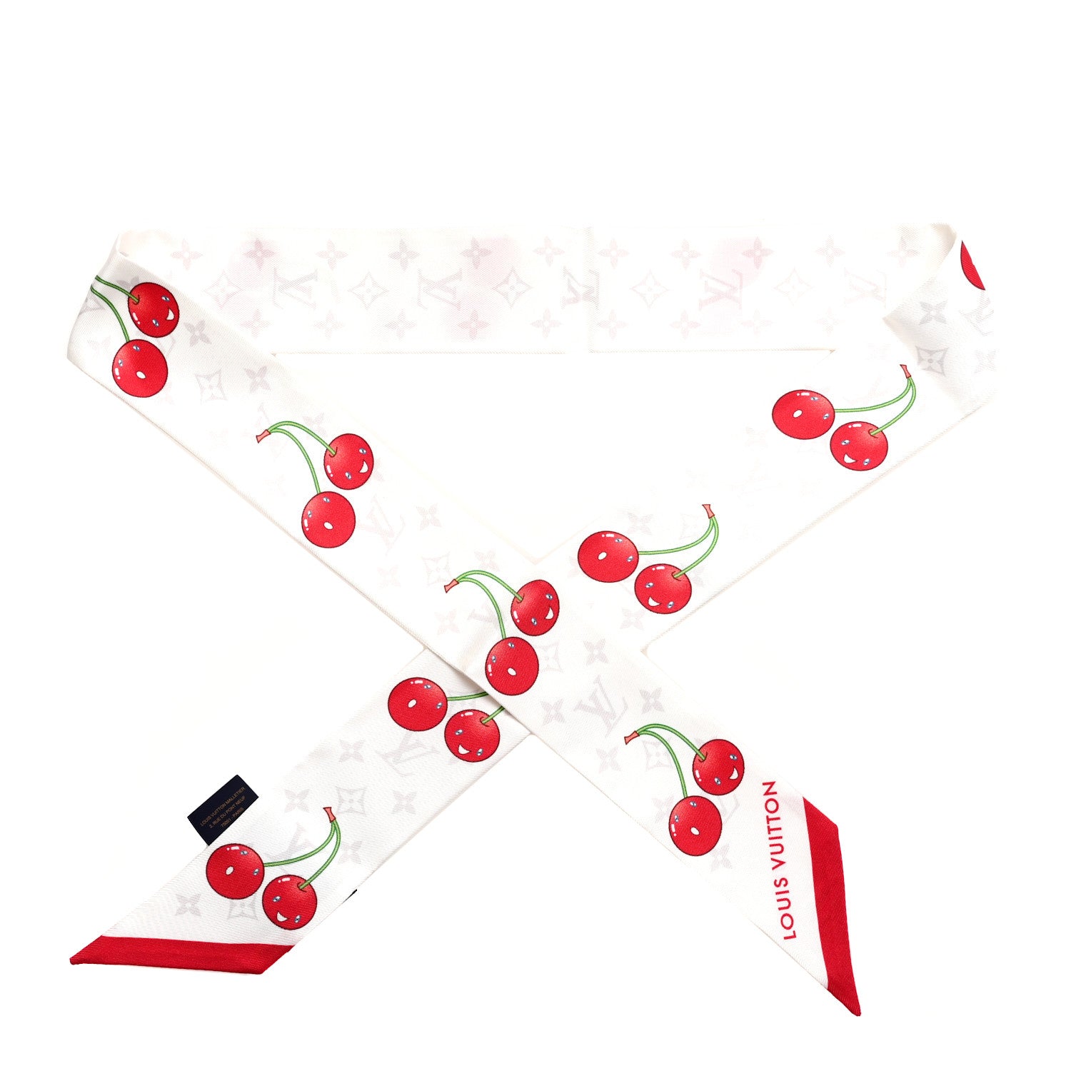 LV X TM Silk Monogram Cerises Bandeau White