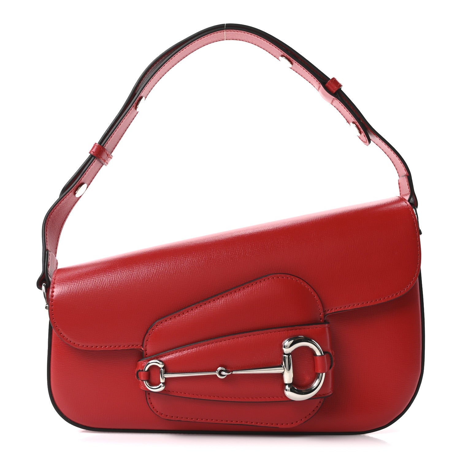 Demetra Small Horsebit 1955 Asymmetric Shoulder Bag New Cherry Red
