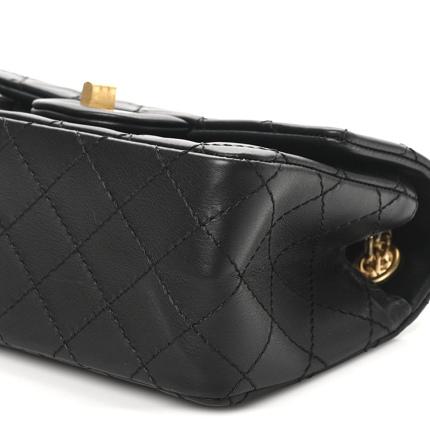 Calfskin Quilted 2.55 Reissue Mini Flap Black