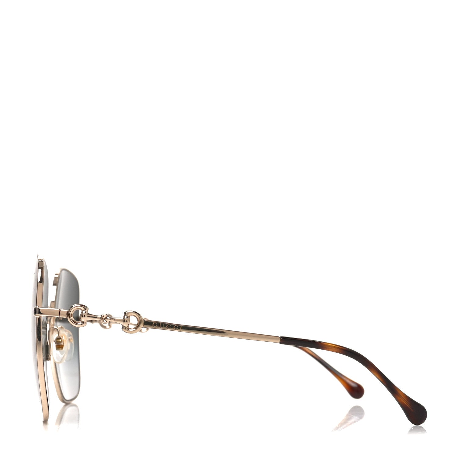 Metal Horsebit Square Sunglasses GG0879S Gold