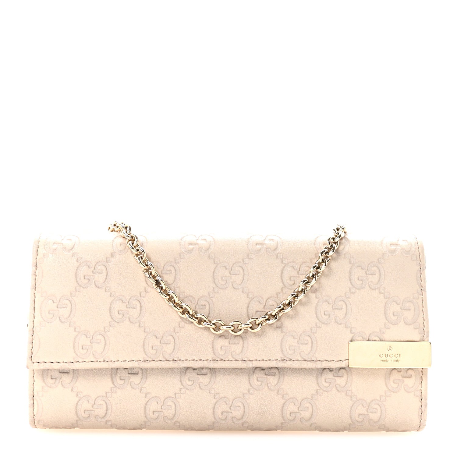 Guccissima Signature Dice Chain Wallet Off White