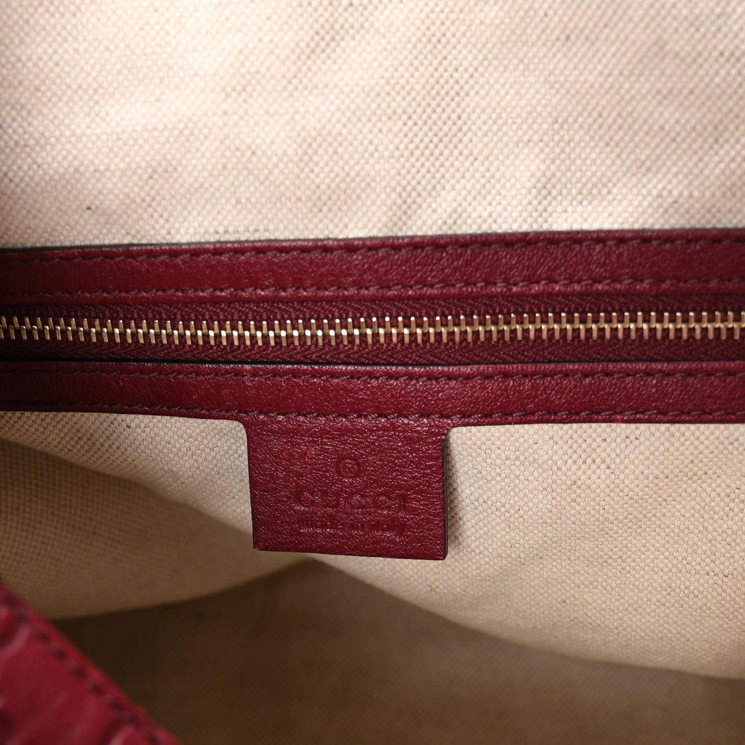 Guccissima Medium Bree Foldover Tote Classic Ruby