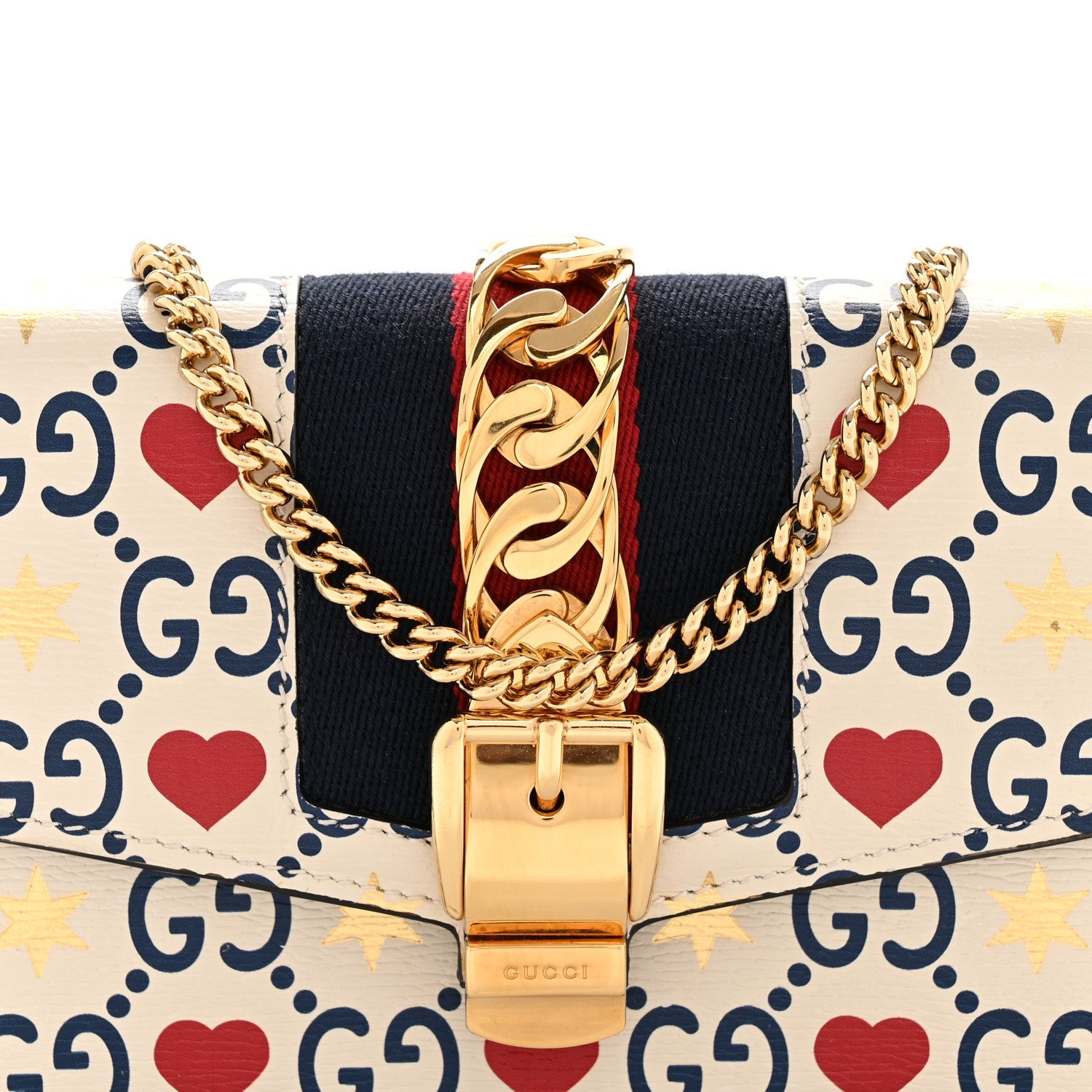 Textured Calfskin Valentine's Day Super Mini Sylvie Chain Shoulder Bag Ivory