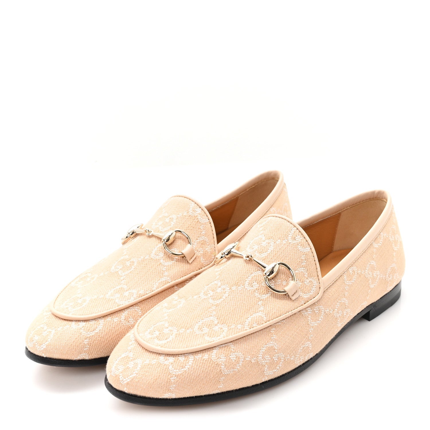 Canvas GG Monogram Horsebit Womens Jordaan Loafers 35.5 Souffle Rose
