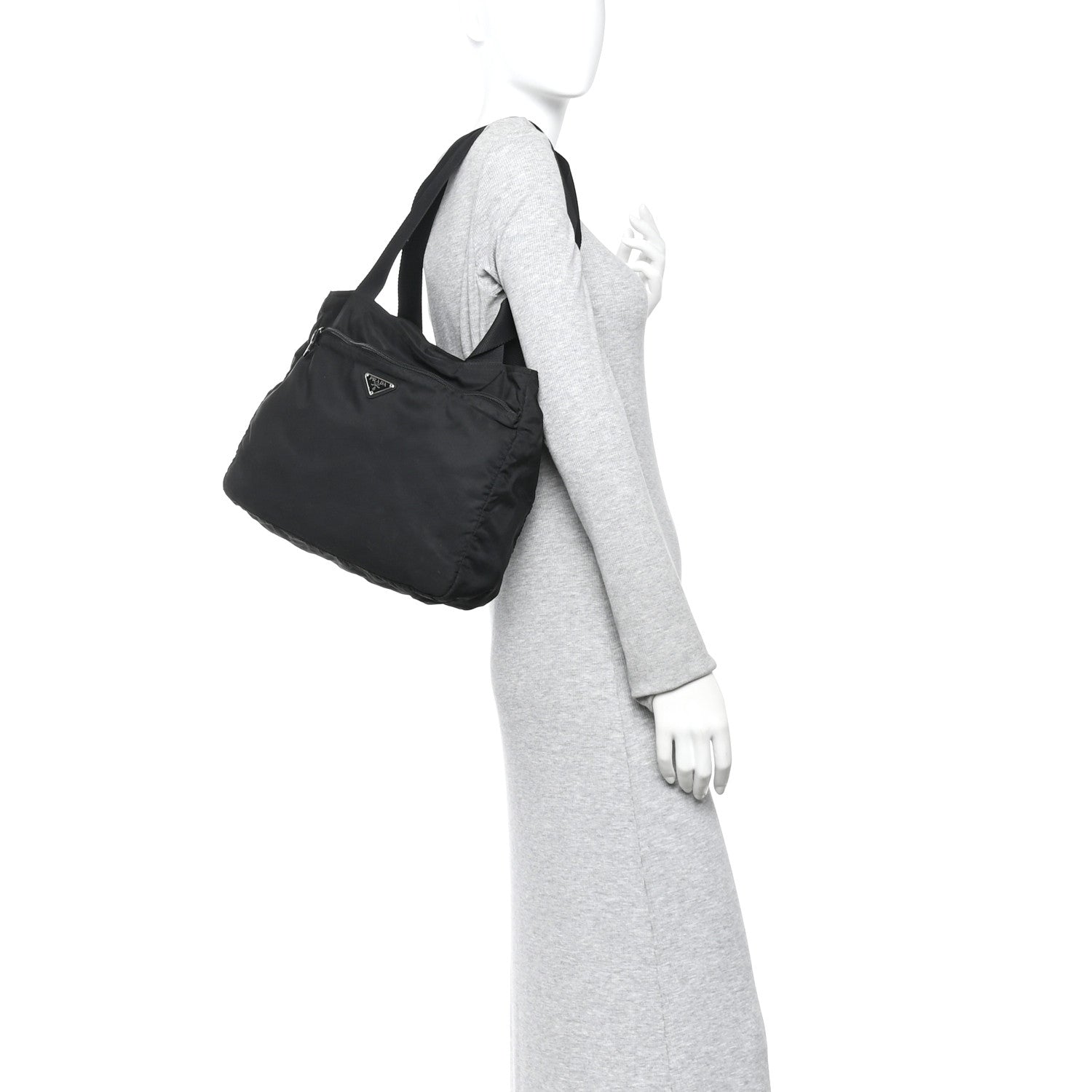Tessuto Nylon Shopping Tote Black
