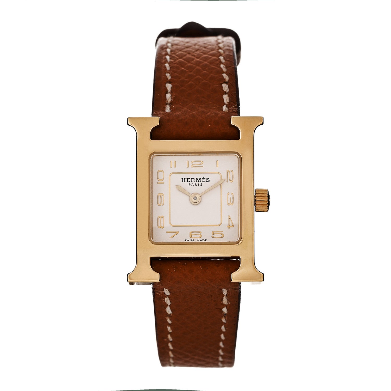 Stainless Steel Epsom 17.2mm Heure H Hour Quartz Watch Gold