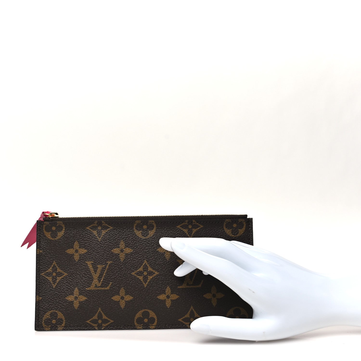 Monogram Felicie Chain Wallet Zippered Insert Fuchsia