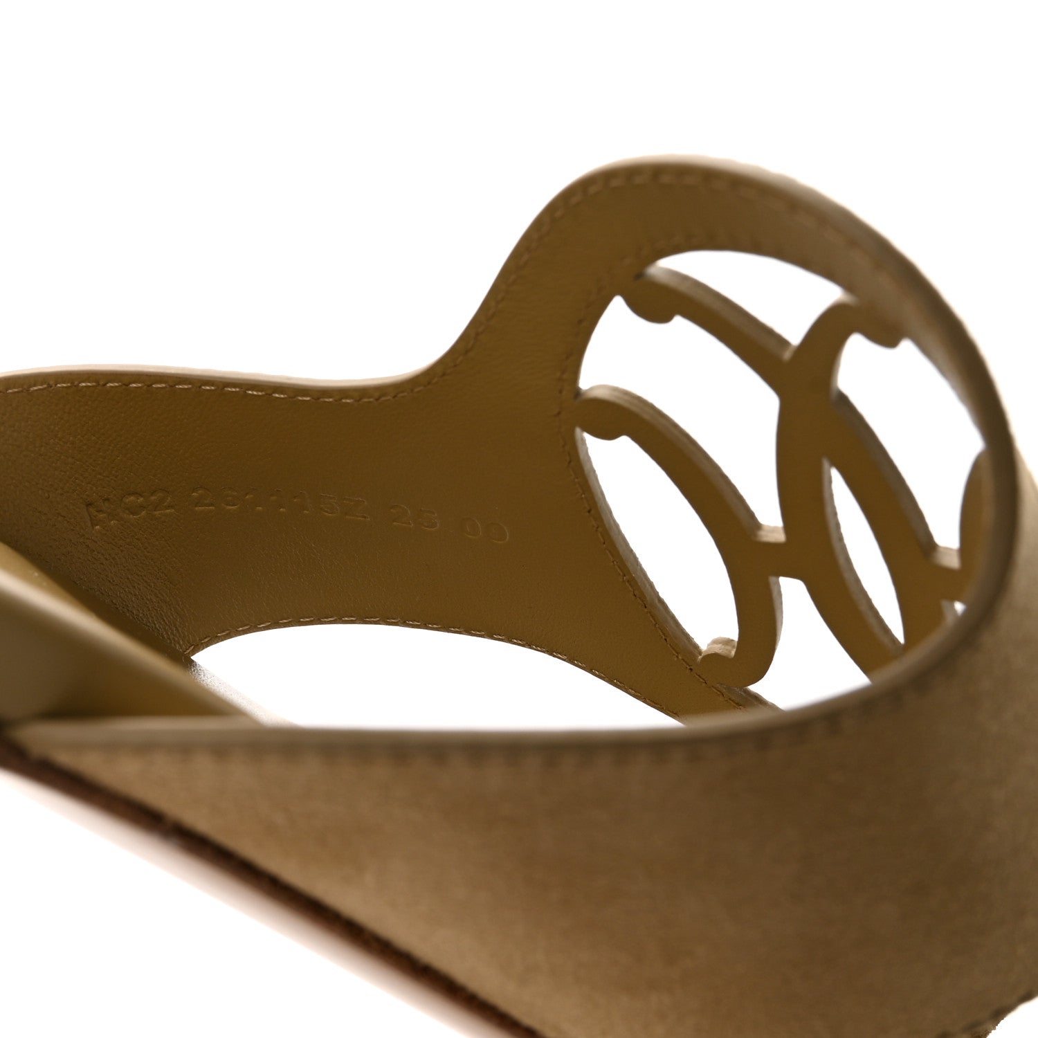 Suede Goatskin Womens Mage Sandals 38.5 Beige Albatre