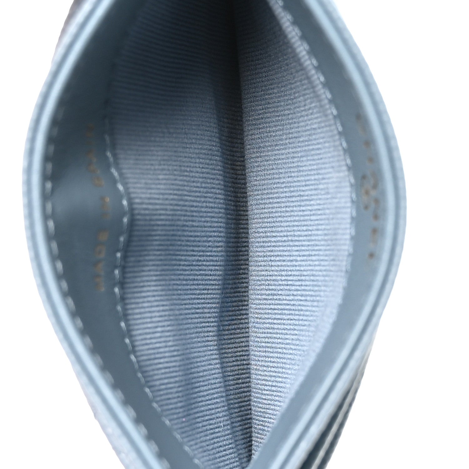 Caviar Quilted Crystal Card Holder Light Blue
