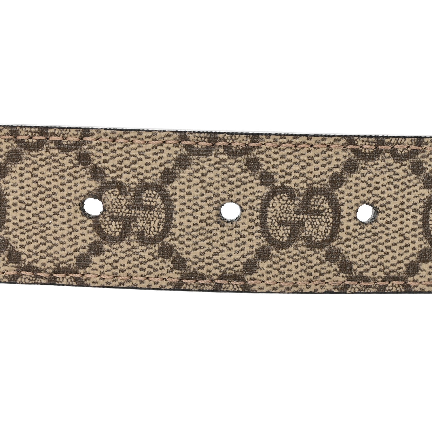 GG Supreme Monogram Plutone Calfskin Double G Reversible 30mm Belt 80 32 Beige Ebony Black