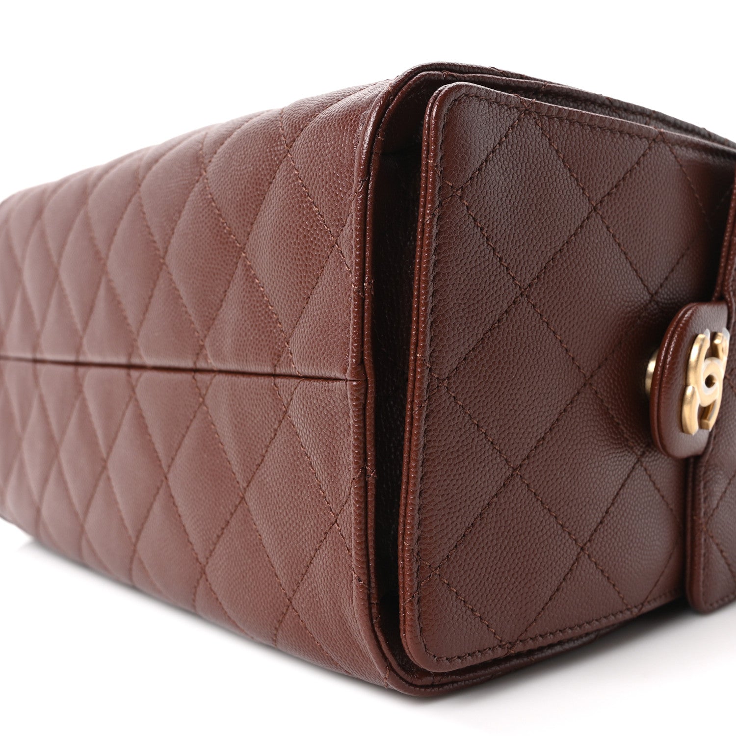 Caviar Quilted Small Chanel 25 Handbag Brown