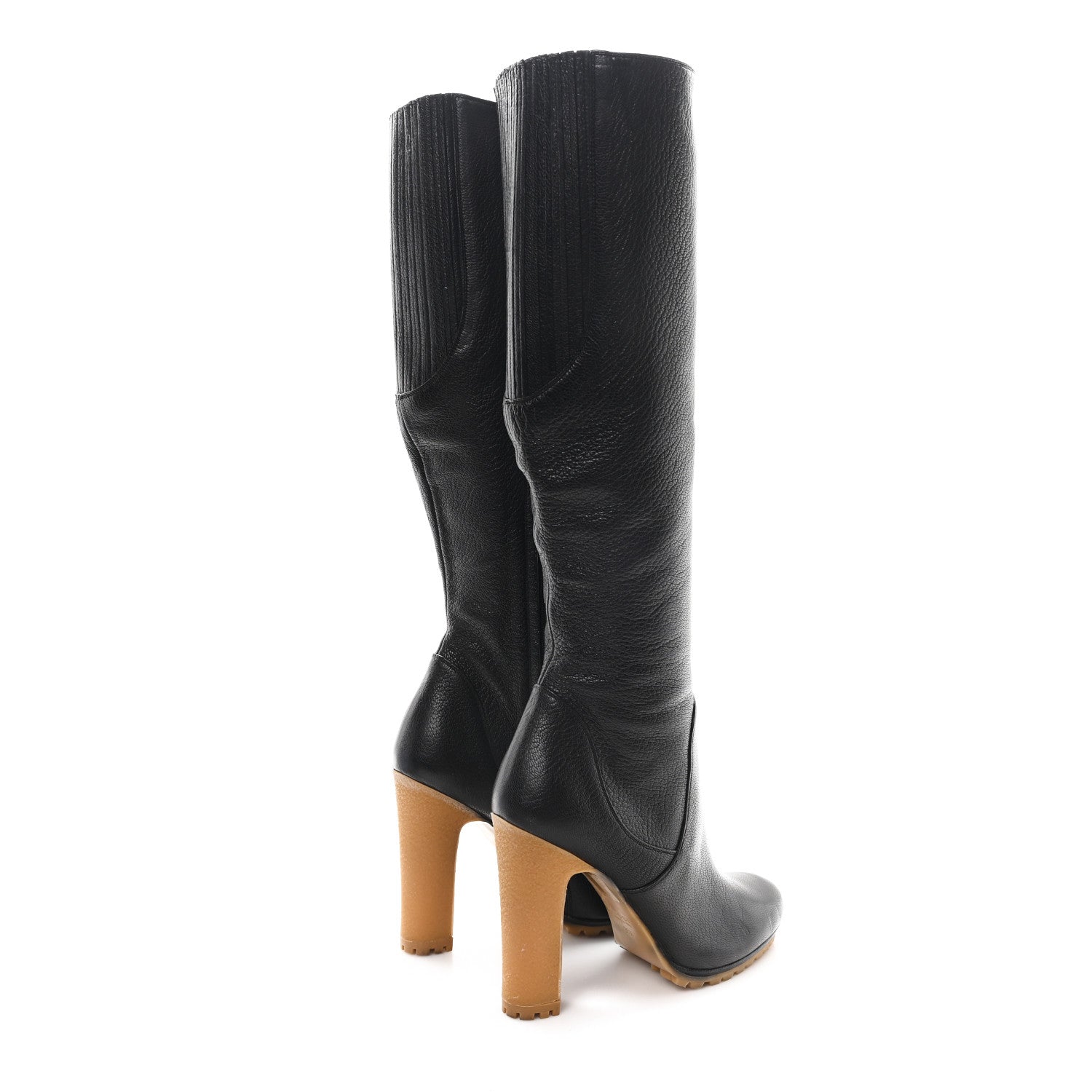 Calfskin Edith Knee High Boots 36.5 Black