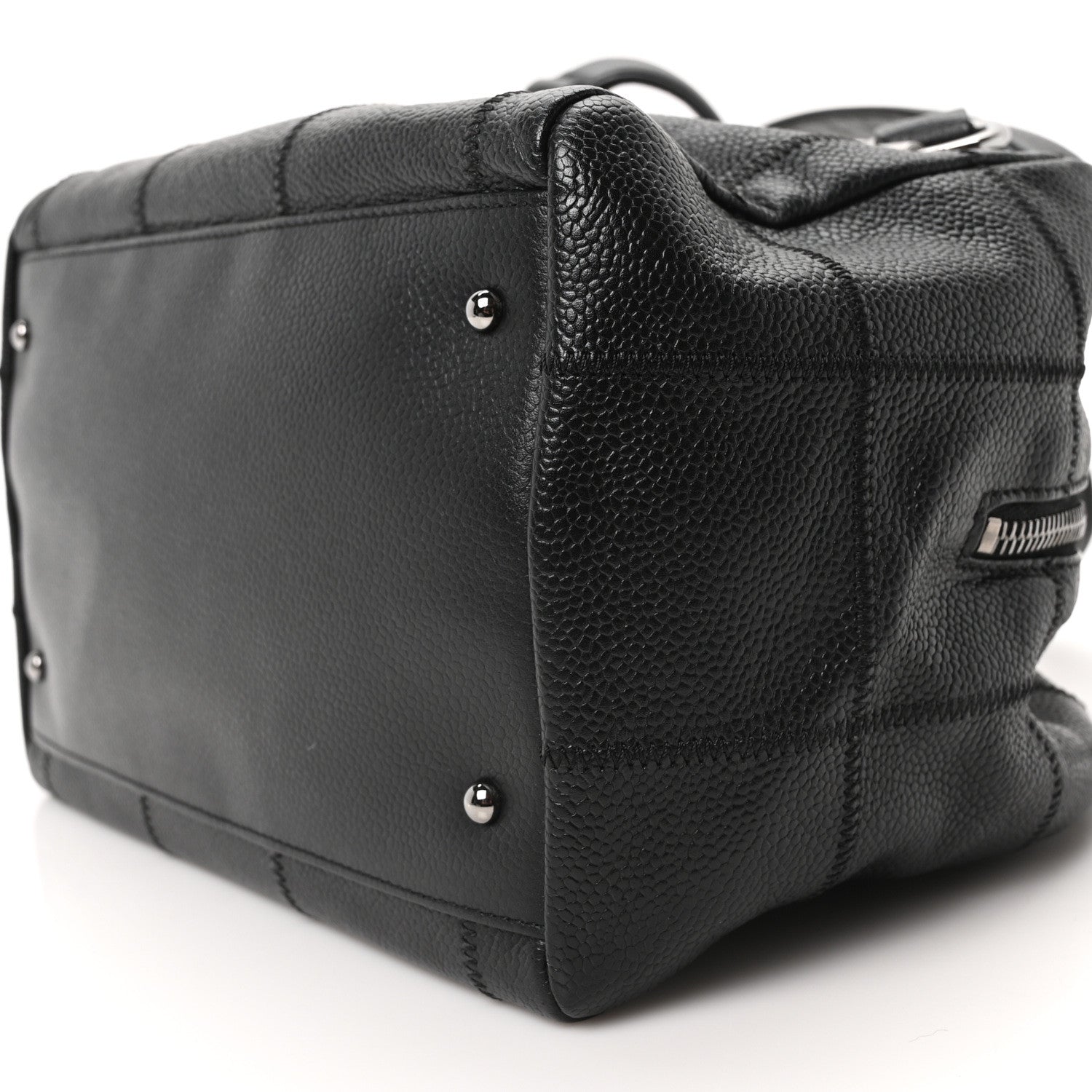 Caviar Square Stitched Bowler Black
