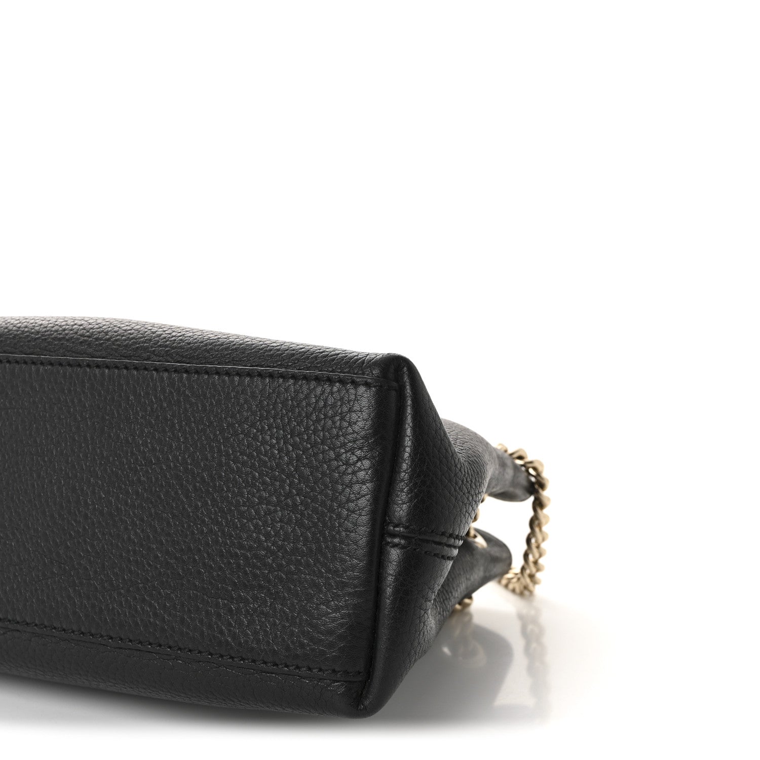 Pebbled Calfskin Small Soho Chain Shoulder Bag Black