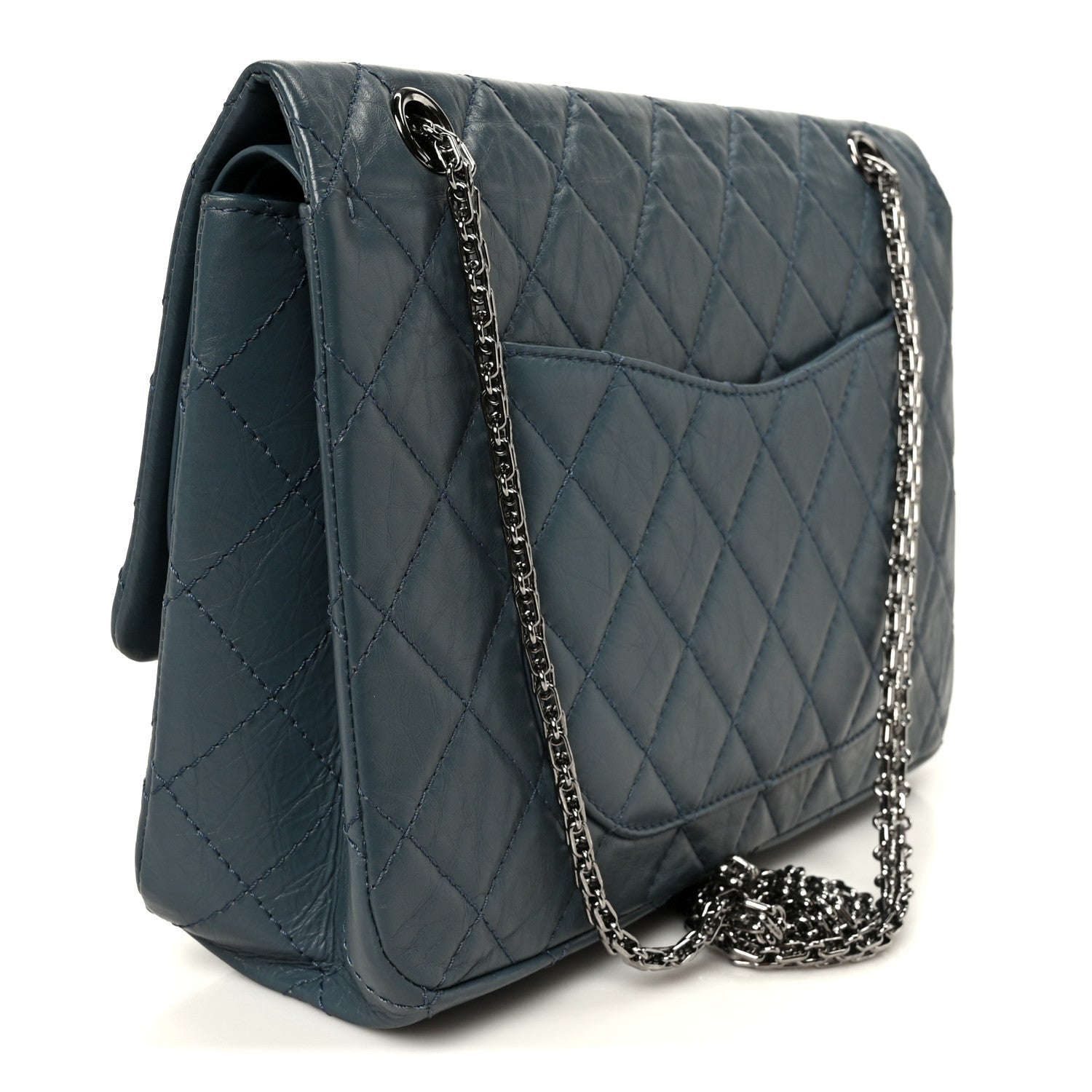 Aged Calfskin Quilted 2.55 Reissue 226 Flap Dark Blue