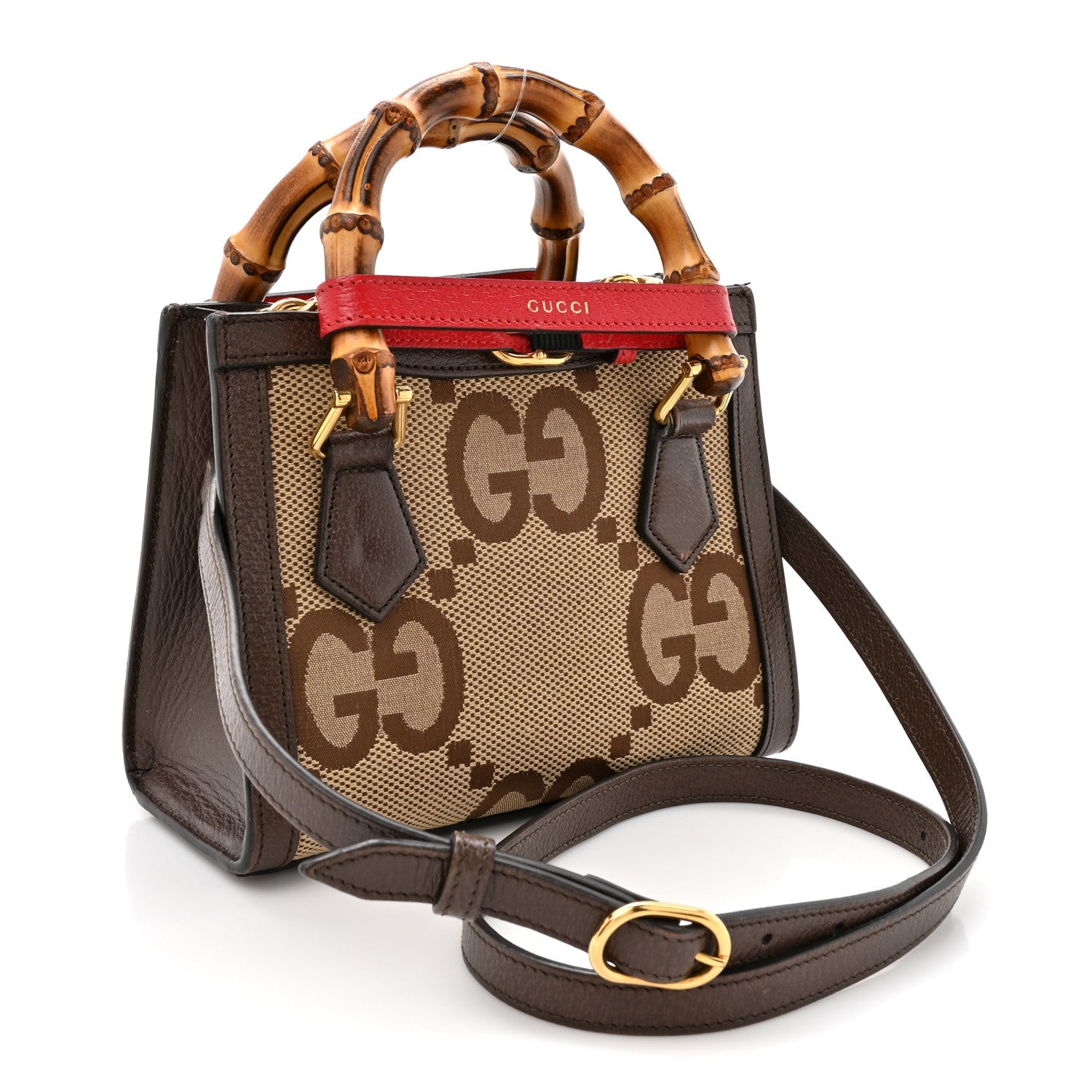 Monogram Jumbo GG Textured Dollar Calfskin Mini Diana Tote Bag Camel Ebony New Acero Pomegranate Red