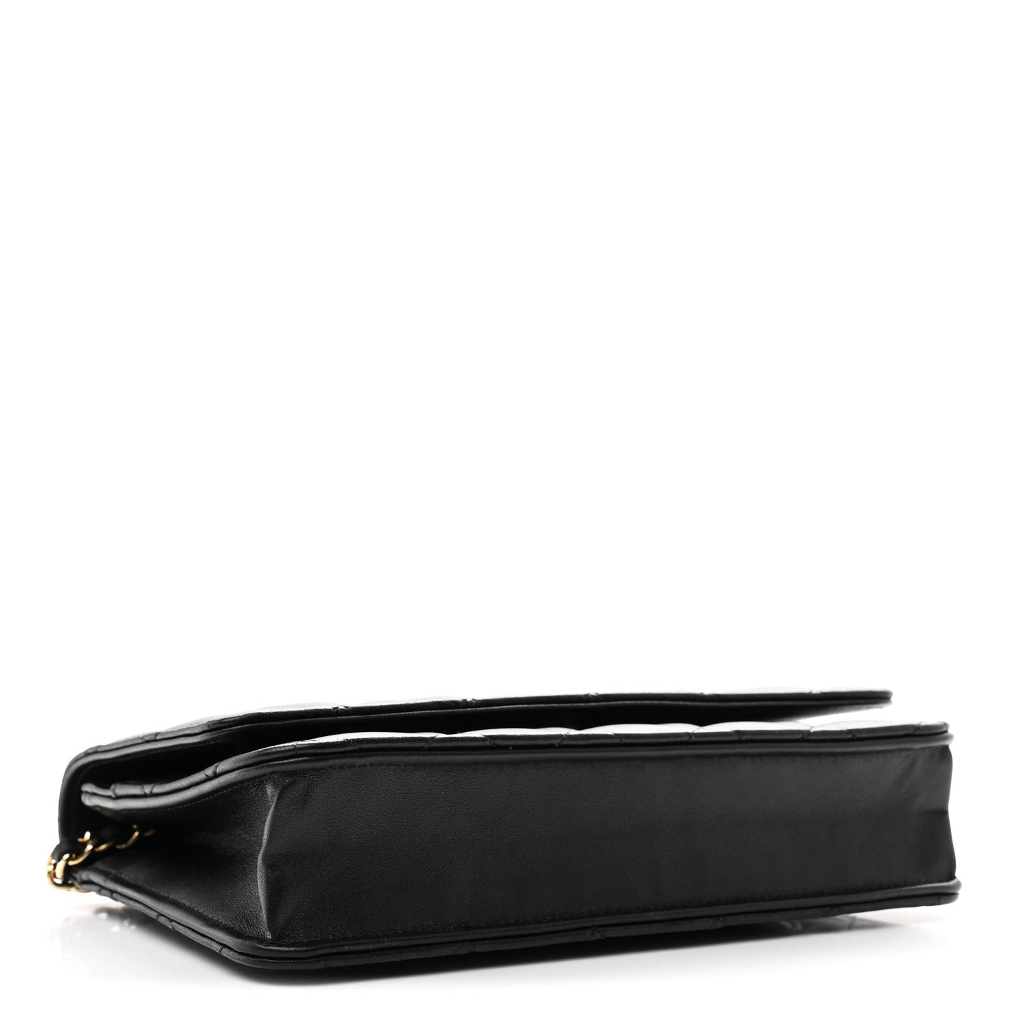 Lambskin Quilted Wallet On Chain WOC Black