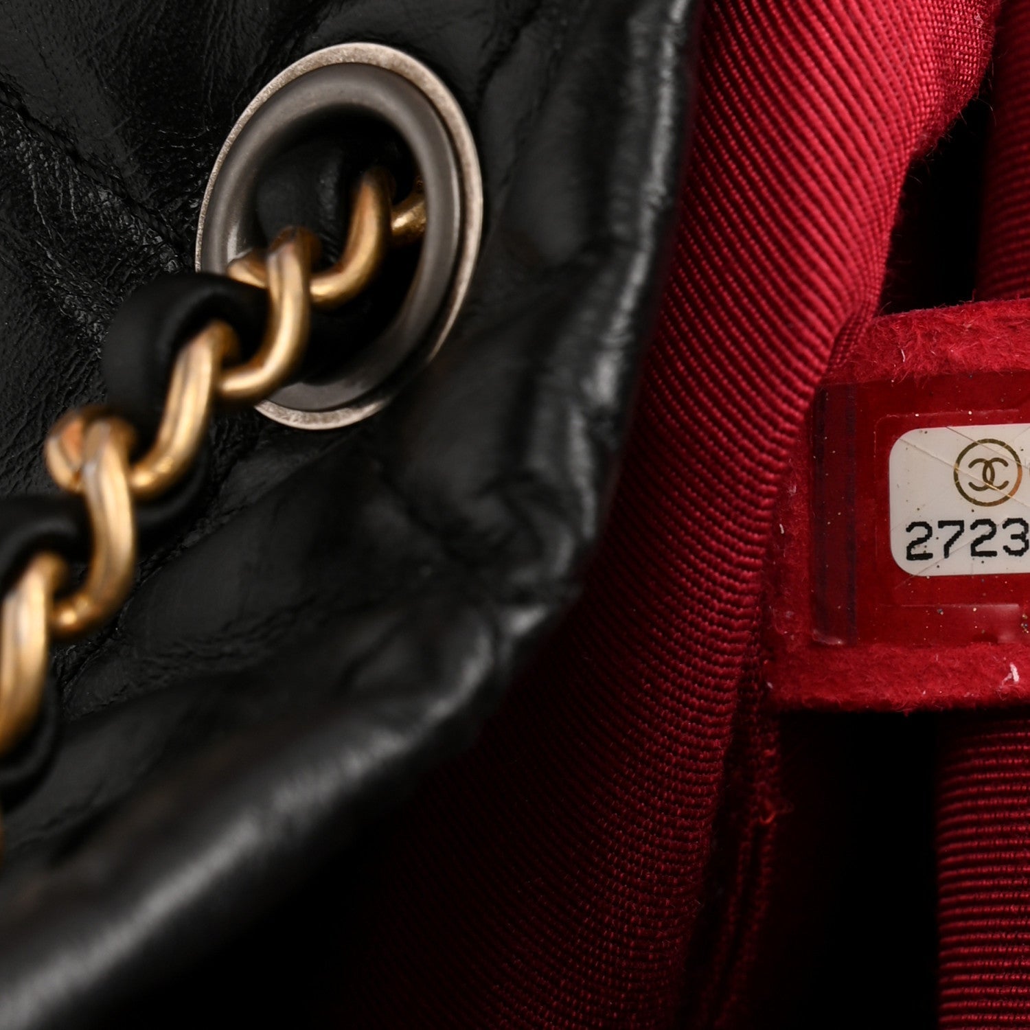 Aged Calfskin Quilted Small Gabrielle Backpack Black
