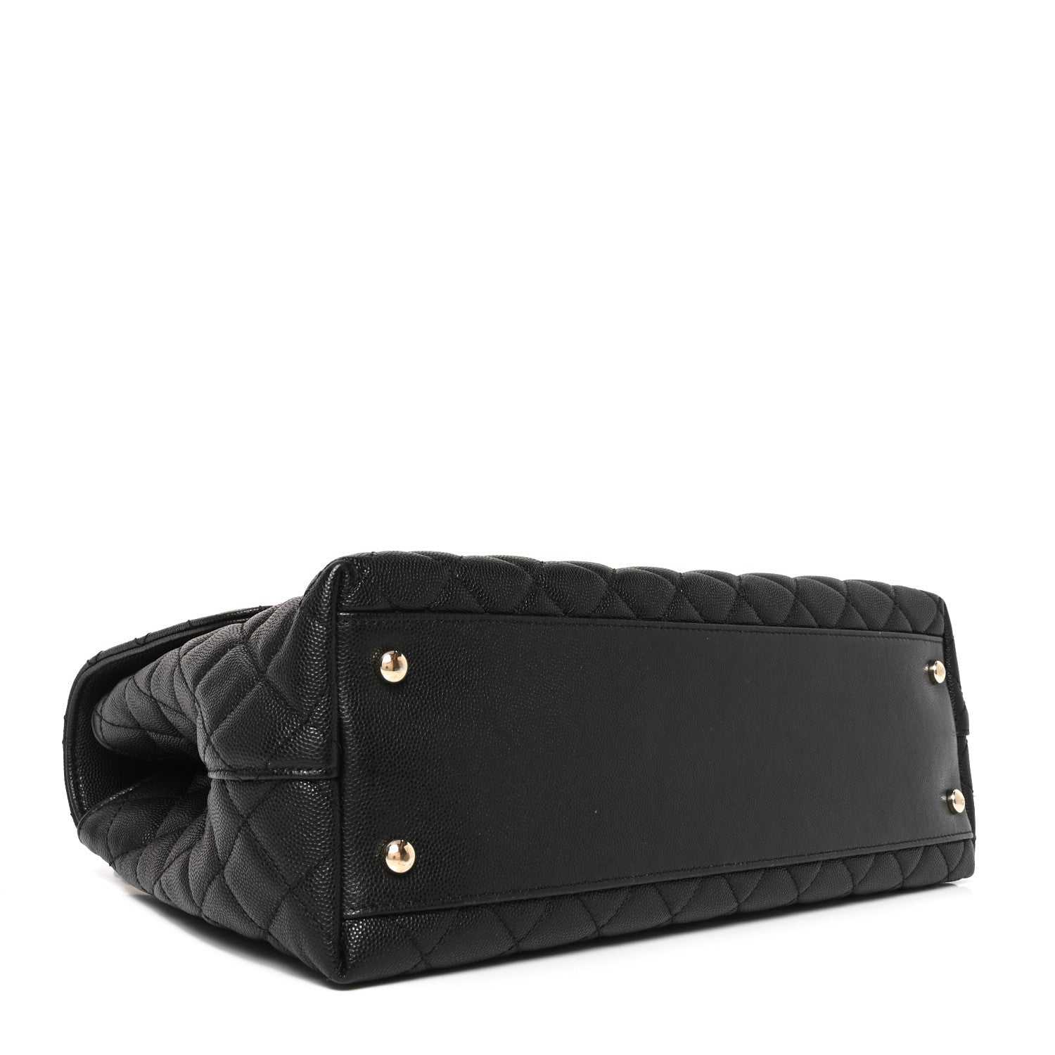 Caviar Quilted Medium Coco Handle Flap Black