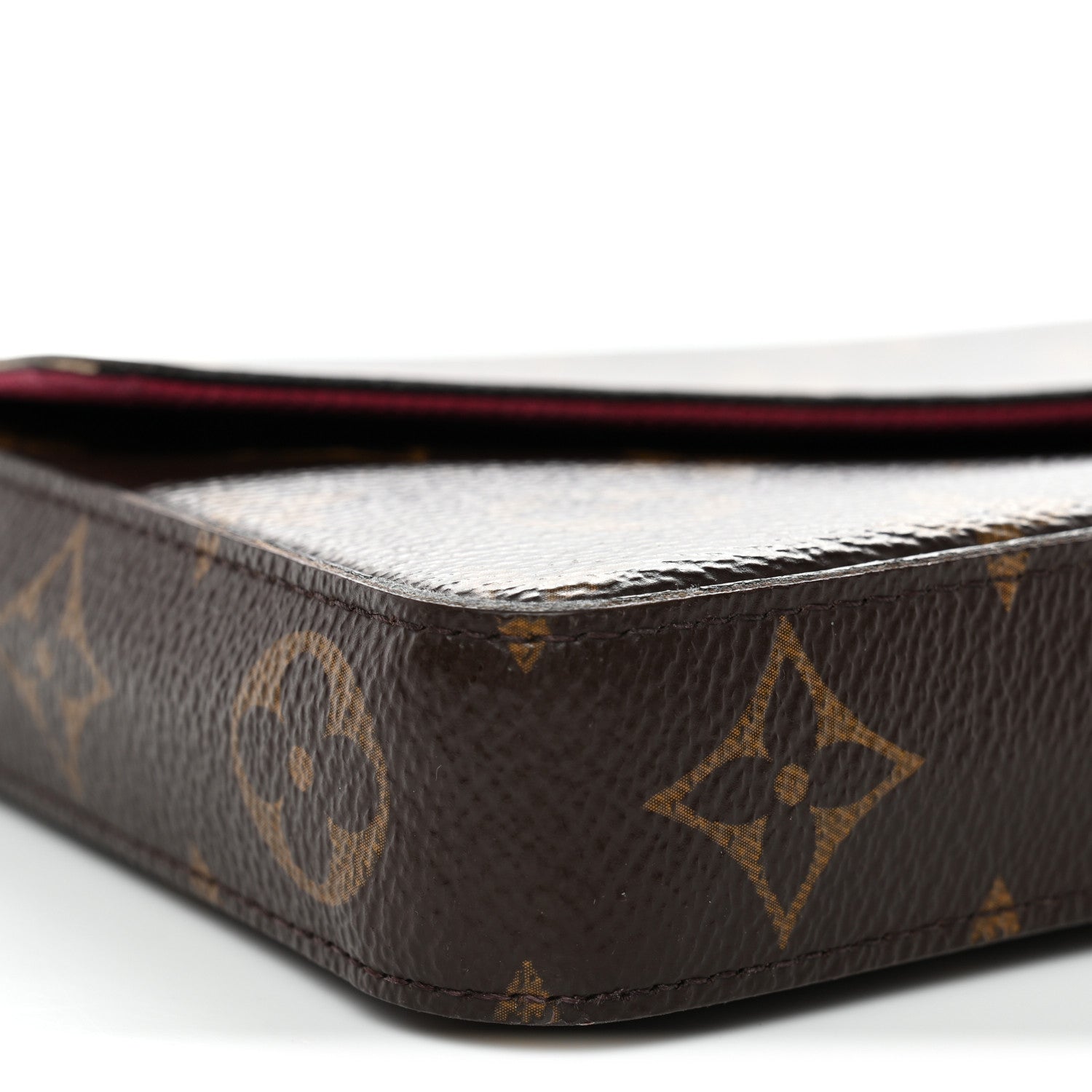 Monogram Pochette Felicie Chain Wallet Fuchsia