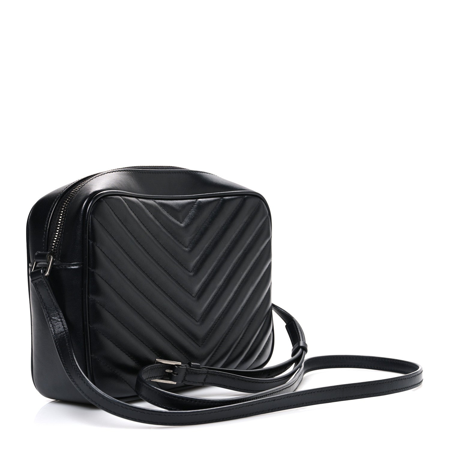 Calfskin Matelasse Monogram Lou Camera Bag Black