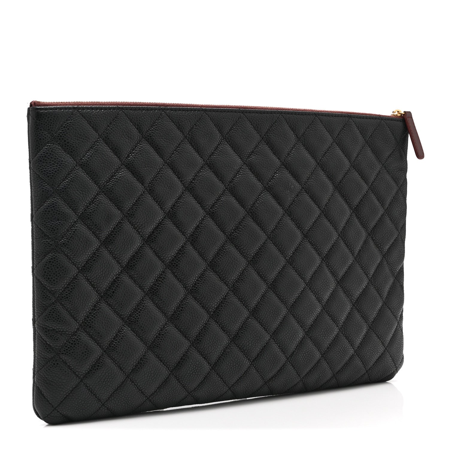 Caviar Quilted Large Cosmetic Case Black