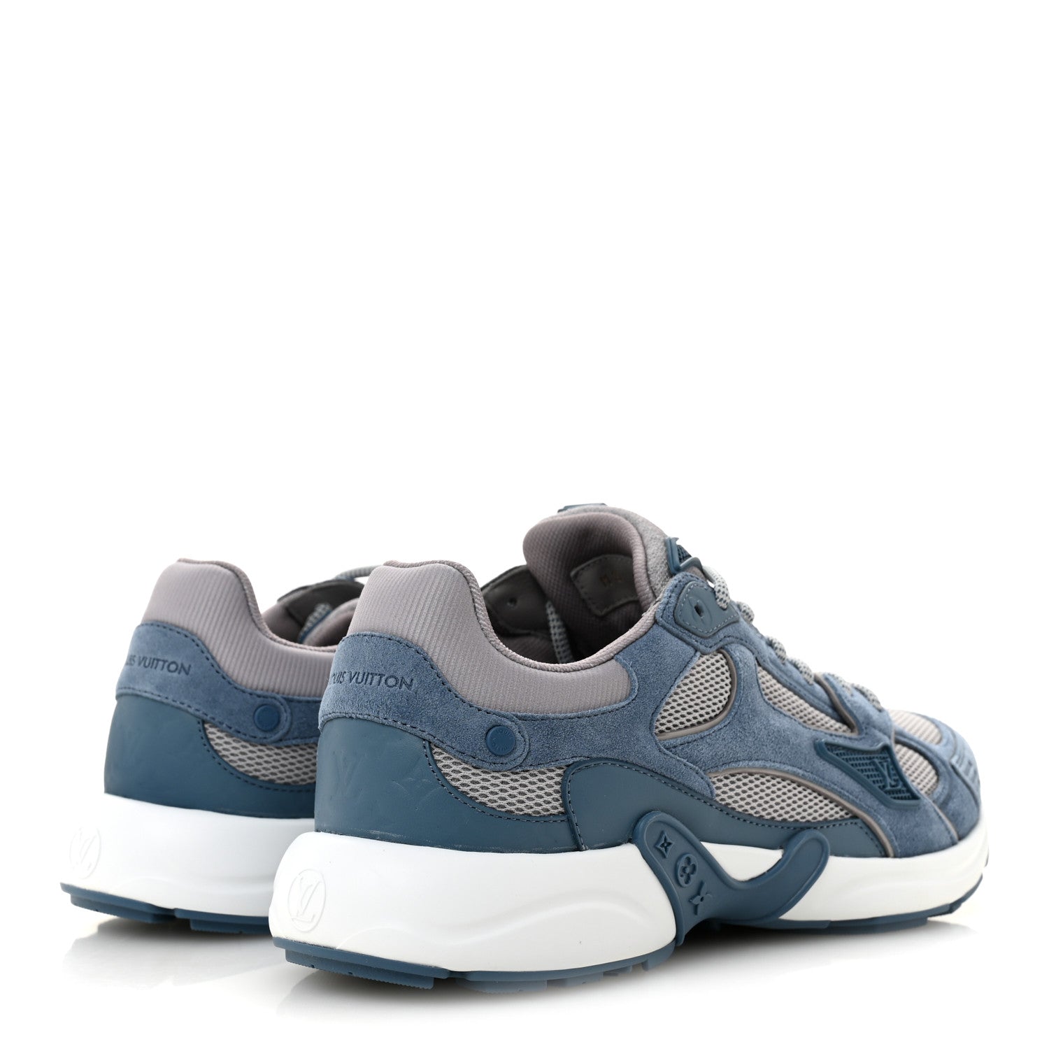 Calfskin Suede Womens LV Olympia Sneakers 38 Blue