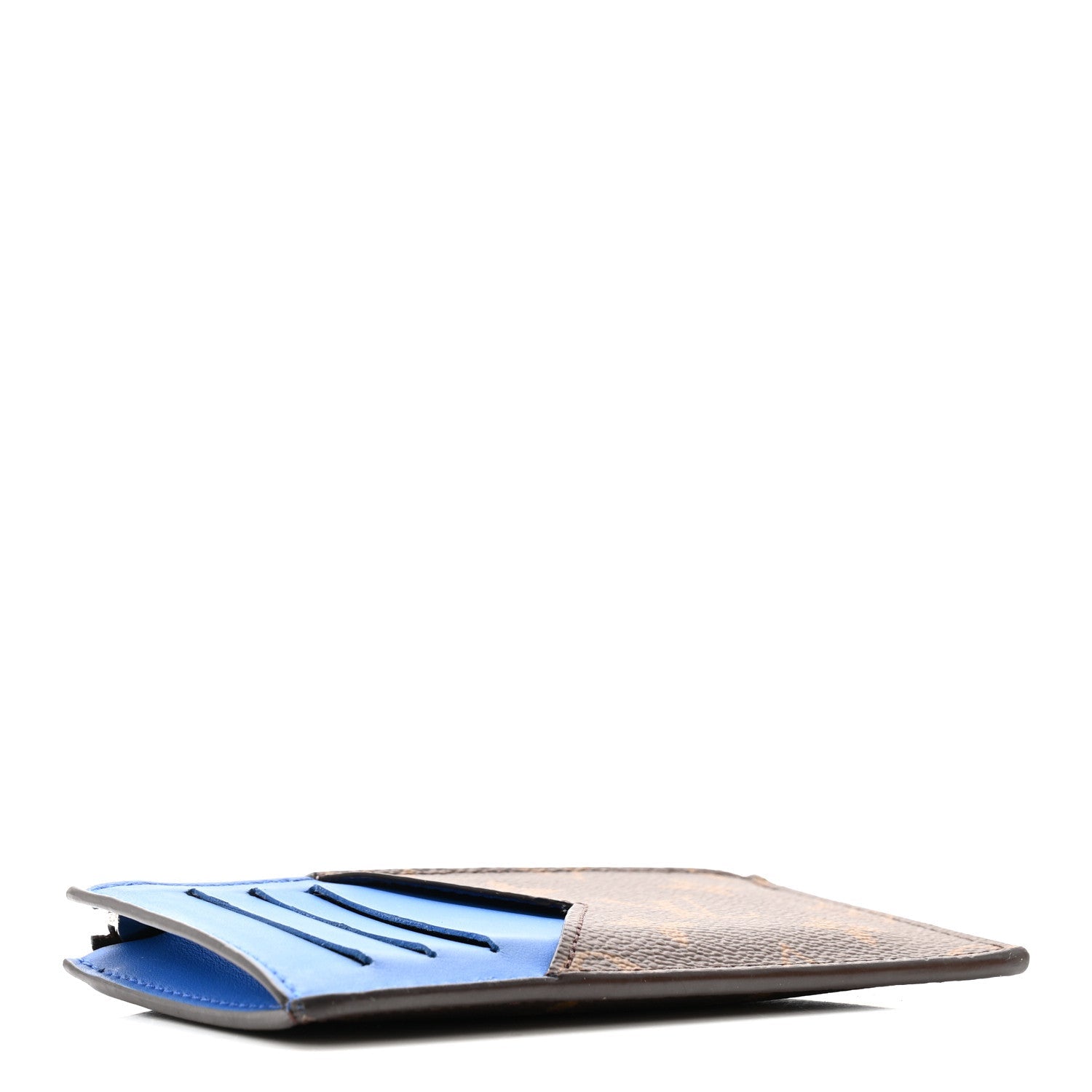 Monogram Calfskin Coin Card Holder Indigo Blue
