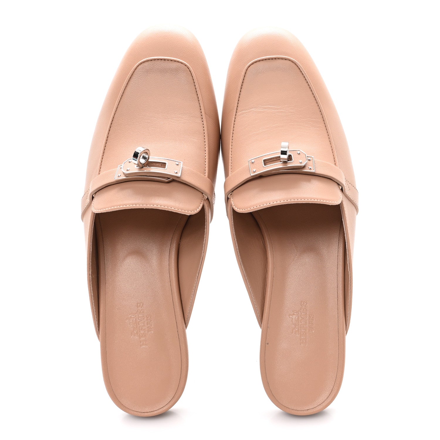 Calfskin Oz Mules 39 Beige Nude
