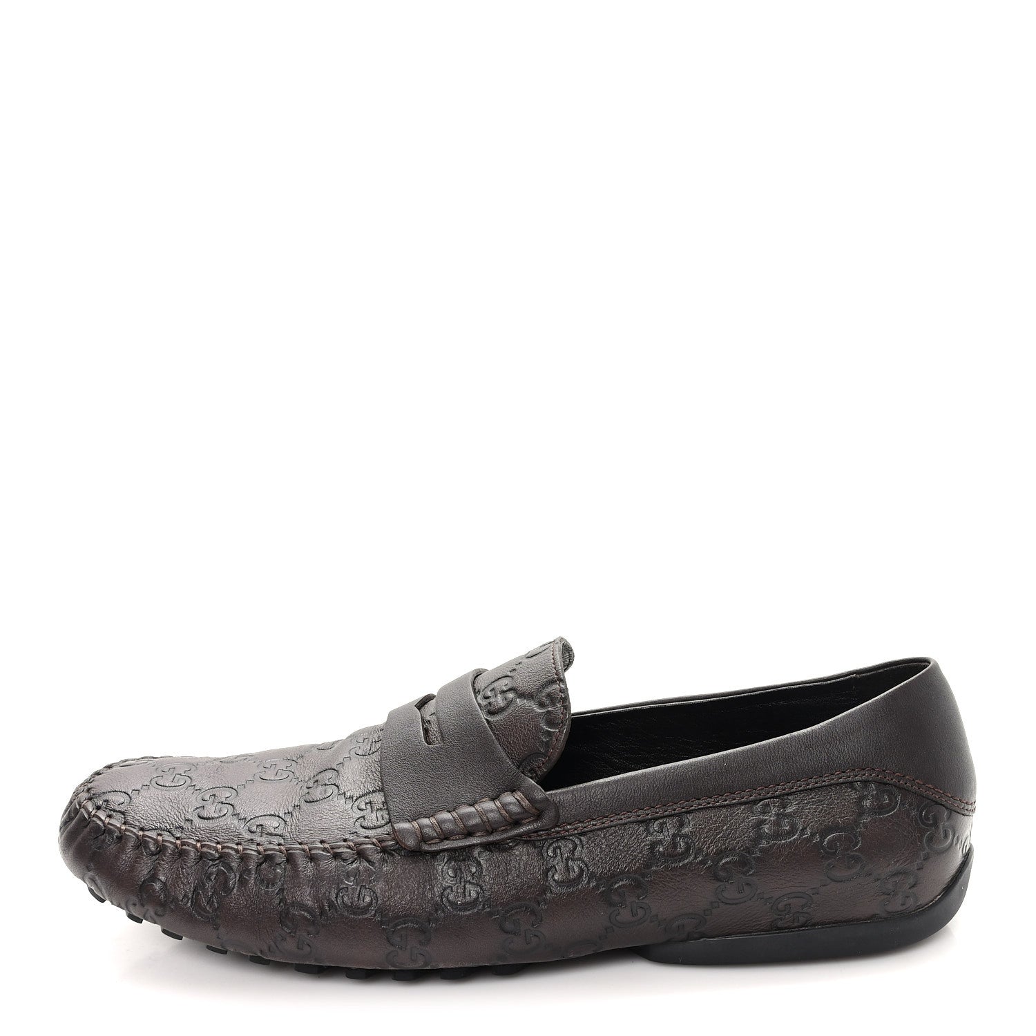 Guccissima Mens Driver Loafers 8 Chocolate