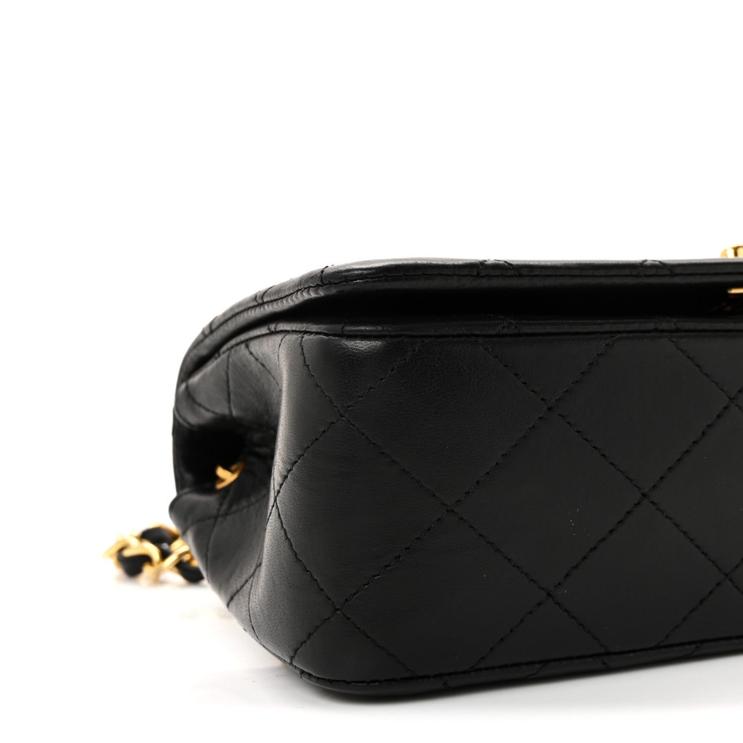 Lambskin Quilted Small Single Flap Black