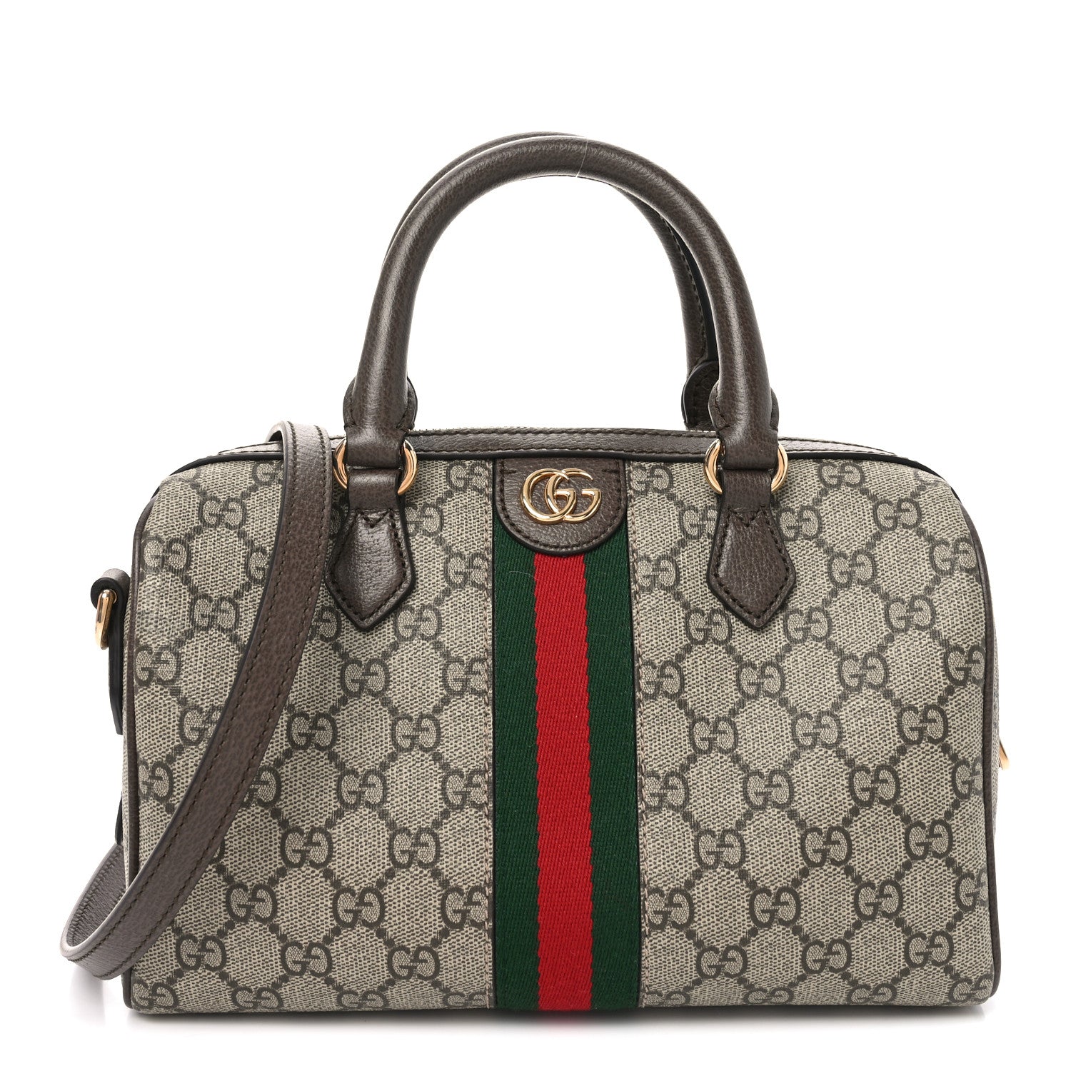 GG Supreme Monogram Web Small Ophidia Boston Beige New Acero