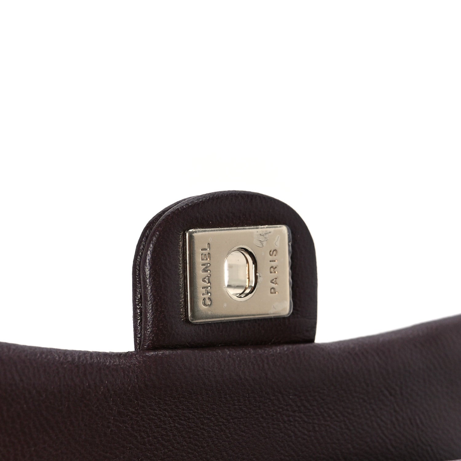 Lambskin Quilted Mini Flap Bag Charm With Hook Dark Brown