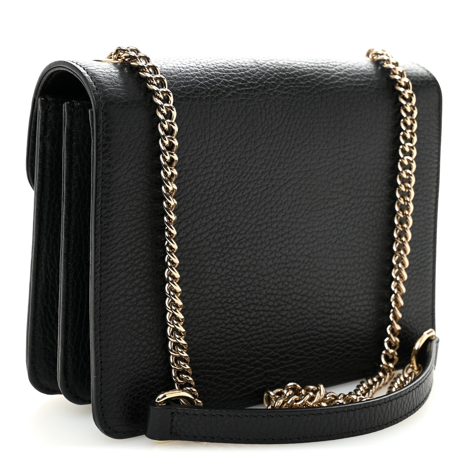 Dollar Calfskin Small Interlocking G Shoulder Bag Black