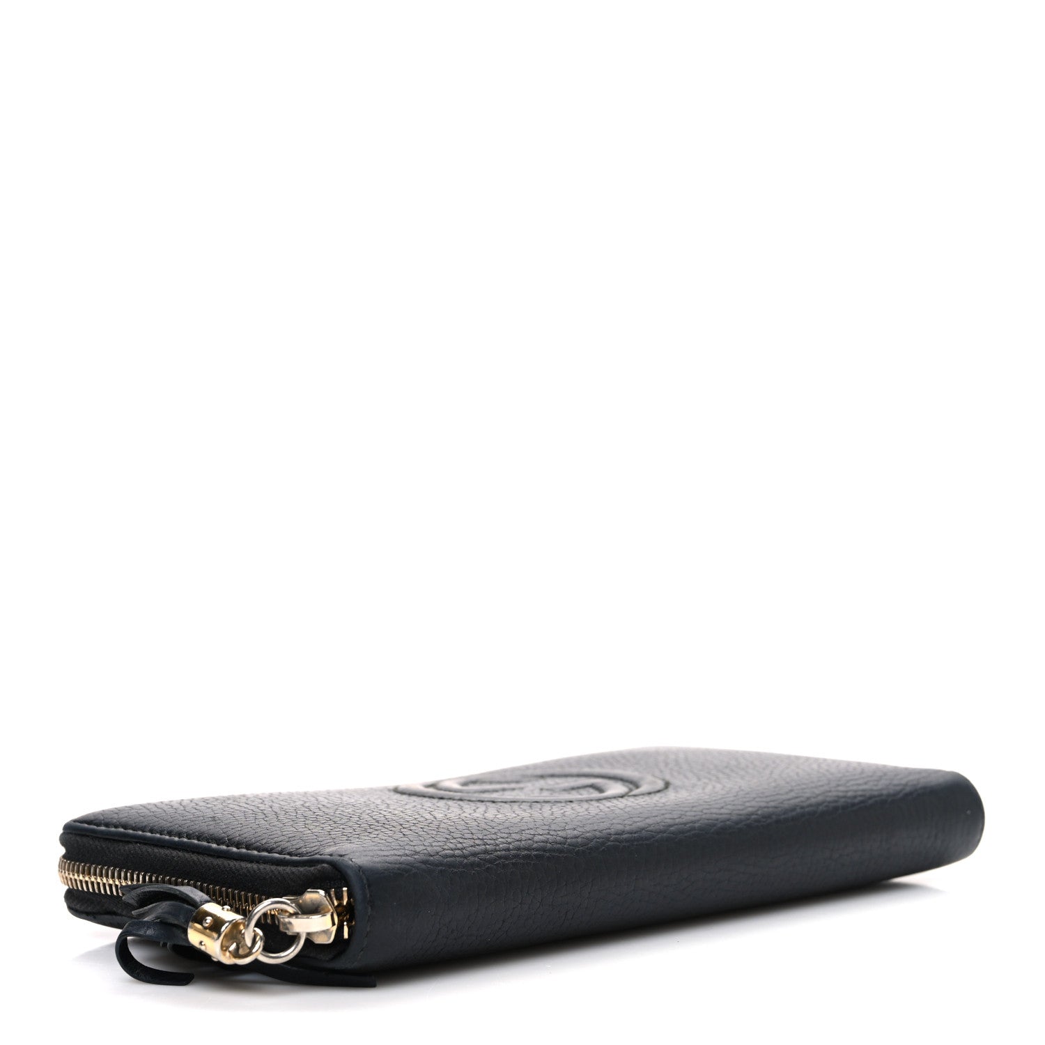 Pebbled Calfskin Soho Zip Around Wallet Black