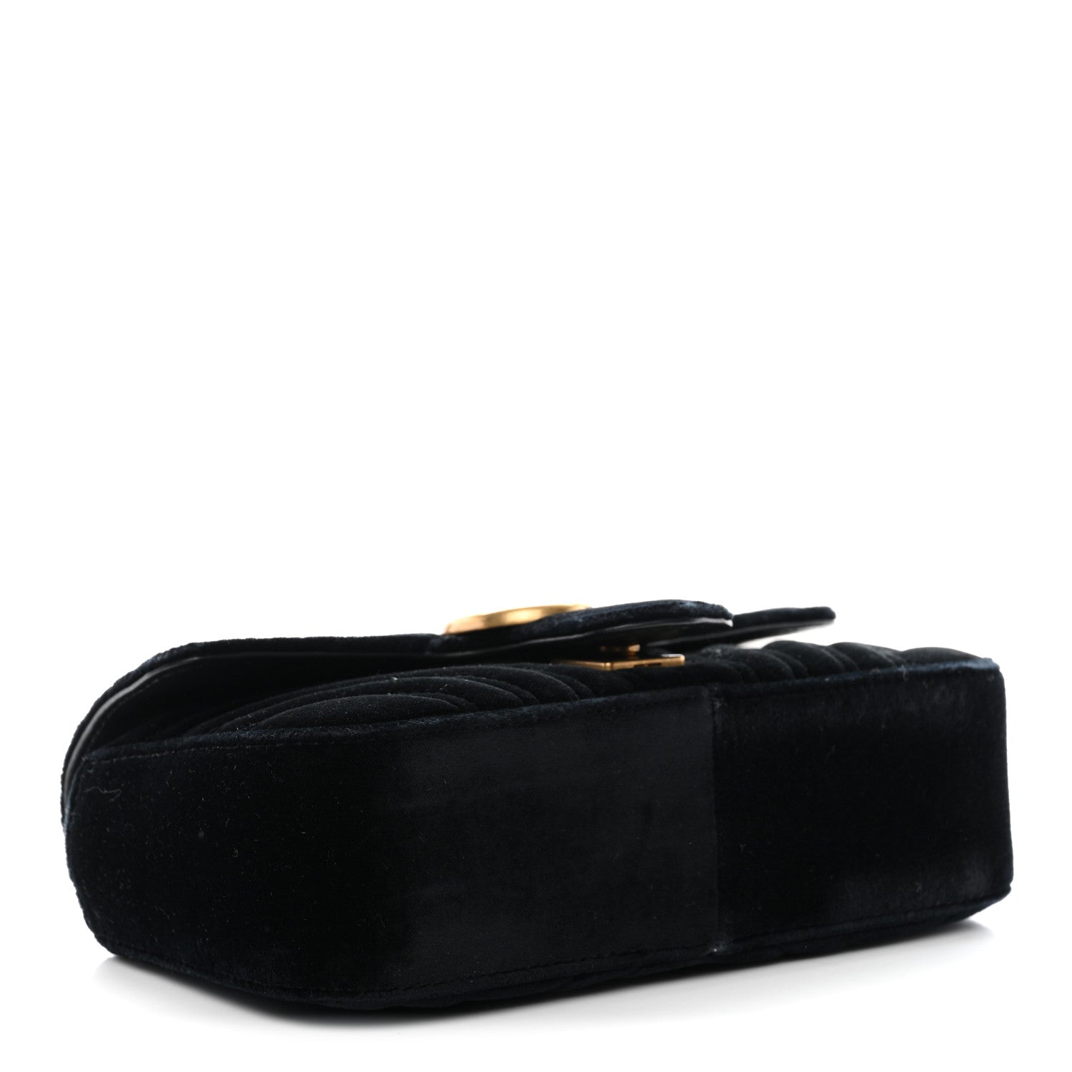 Velvet Matelasse Small GG Marmont Shoulder Bag Black