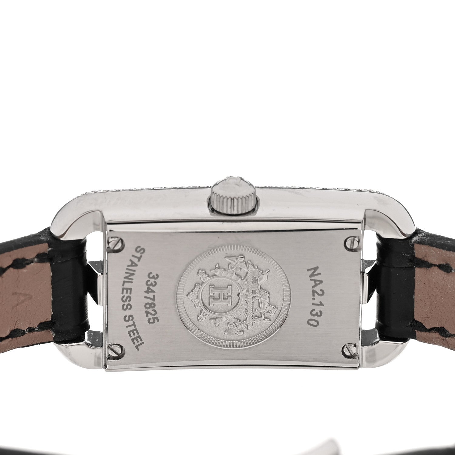 Stainless Steel Alligator Diamond 17mm Nantucket Serti Joaillier Quartz Watch Noir