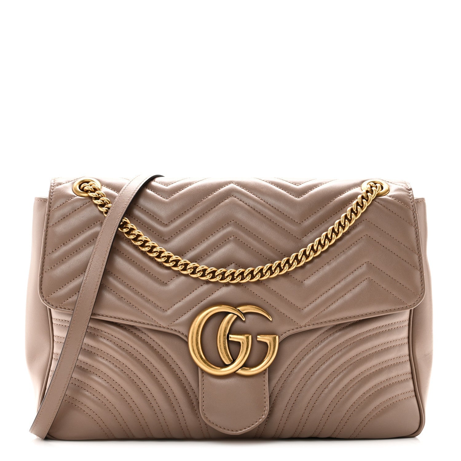 Calfskin Matelasse Large GG Marmont Shoulder Bag Porcelain Rose