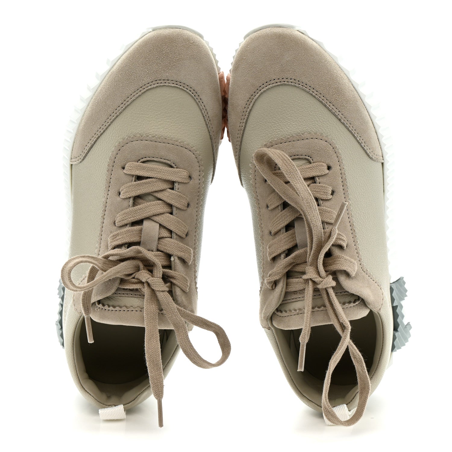 Sport Goatskin Suede Goatskin Womens Bouncing Sneakers 36.5 Beige Esquisse