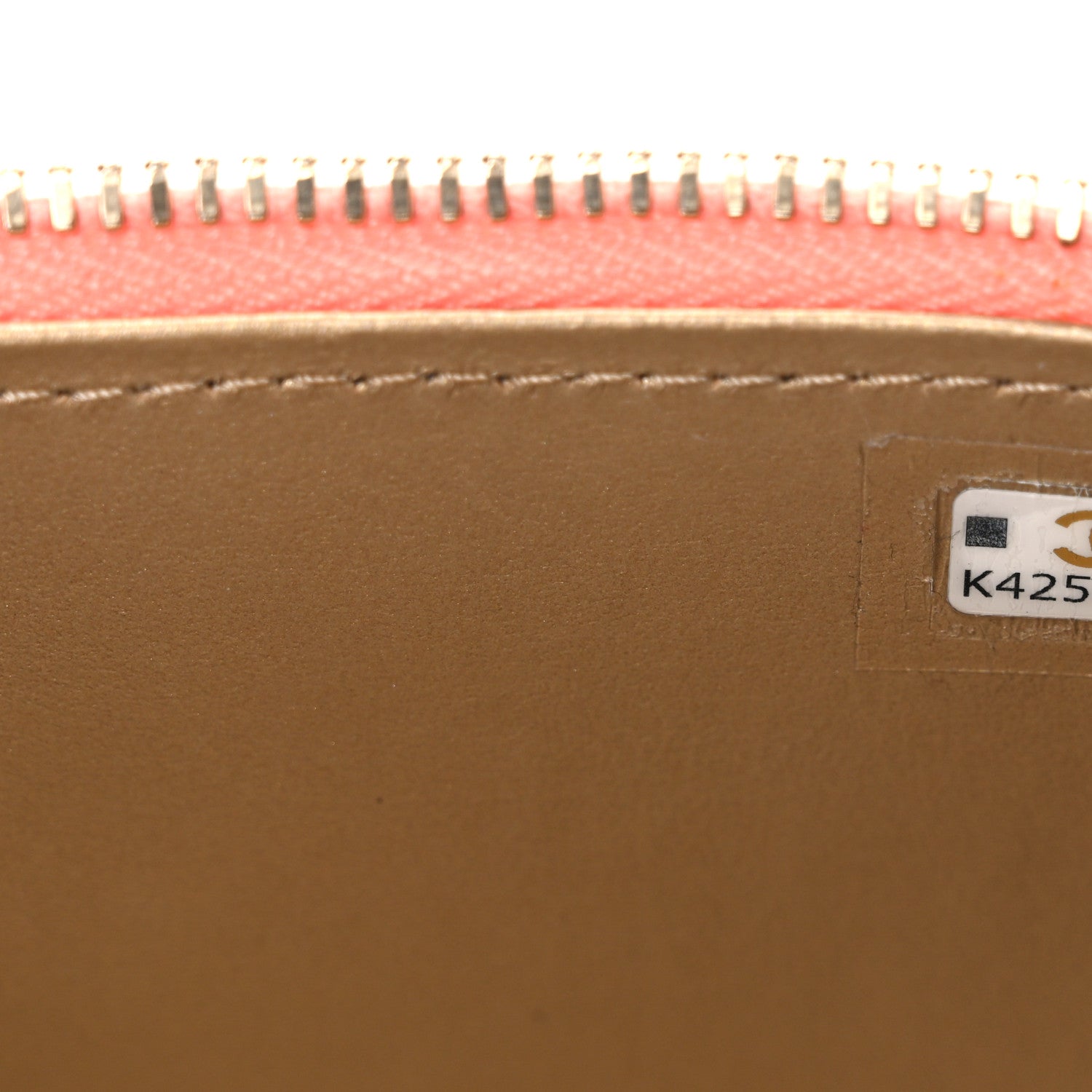 Lambskin Quilted Pearl Crush Mini Vanity Case With Chain Coral