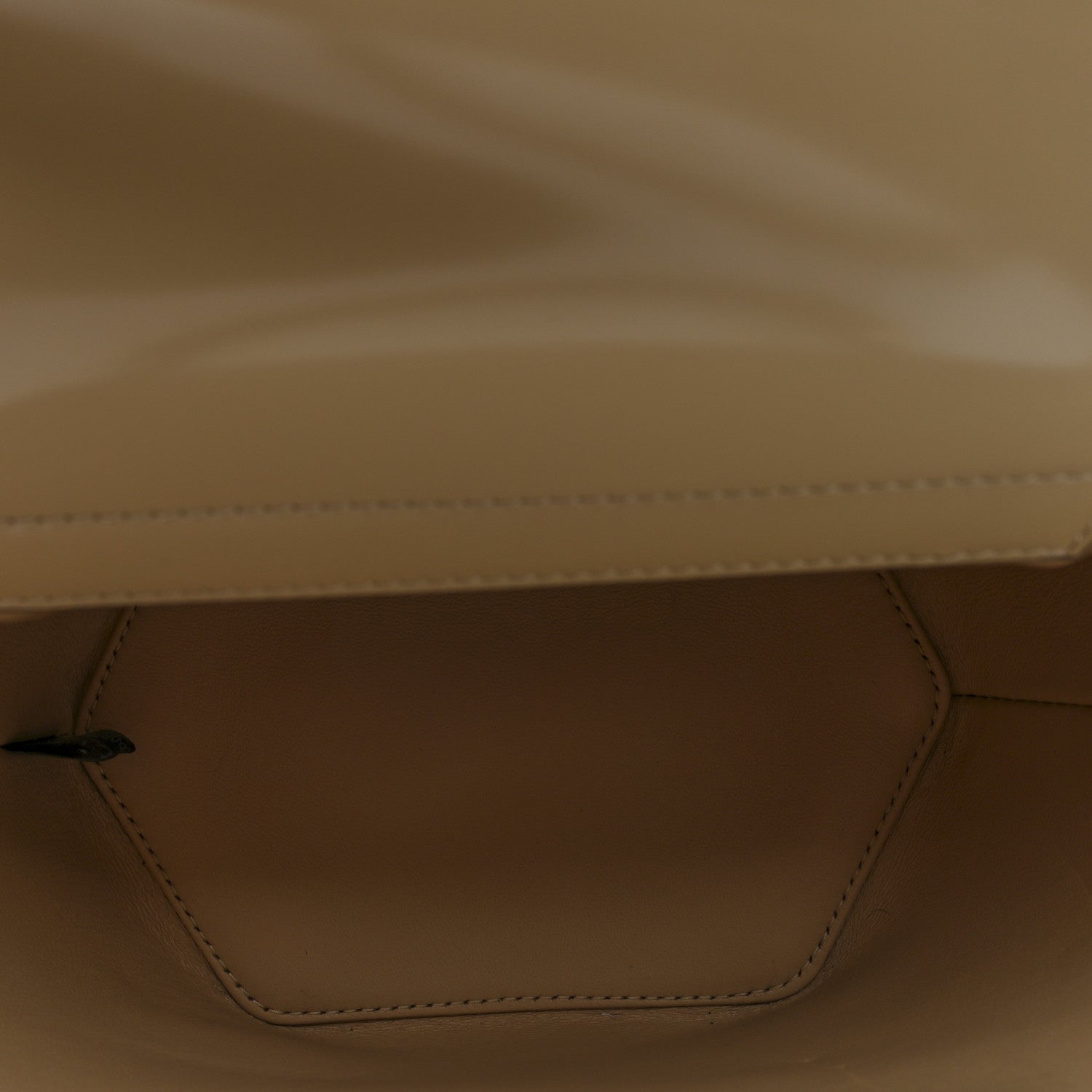 Shiny Calfskin Mini Bamboo Top Handle Tote Bag Beige