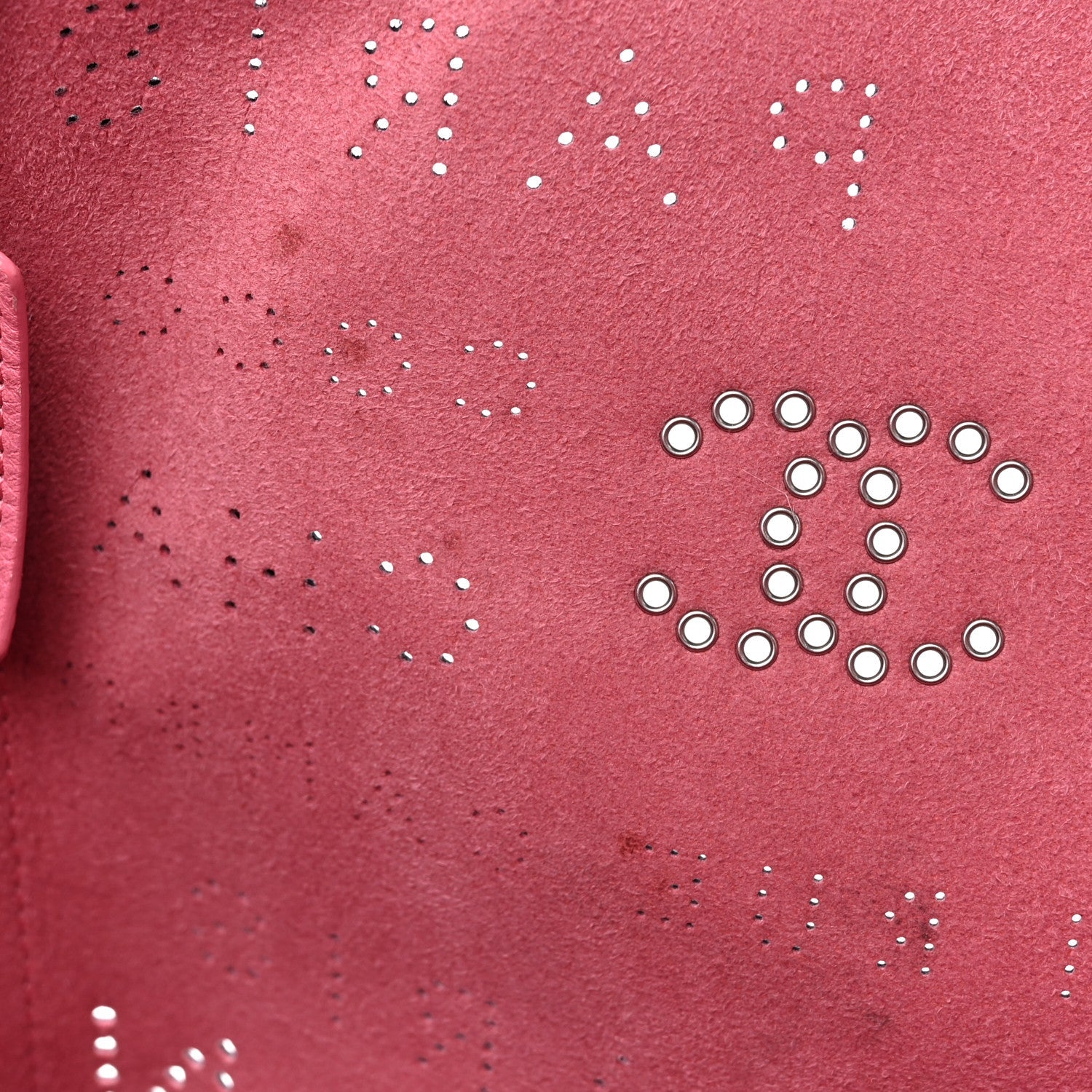 Calfskin Tweed Small Logo Eyelets Shopping Tote Navy Blue