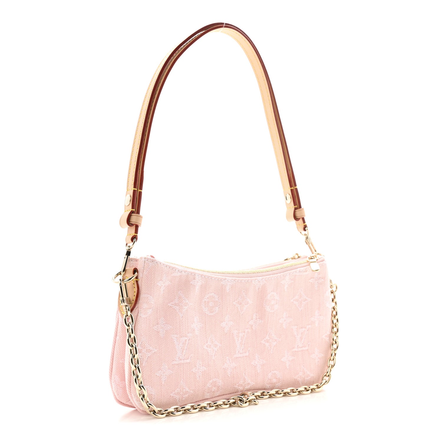 Monogram Denim Liv Pochette Washed Pink