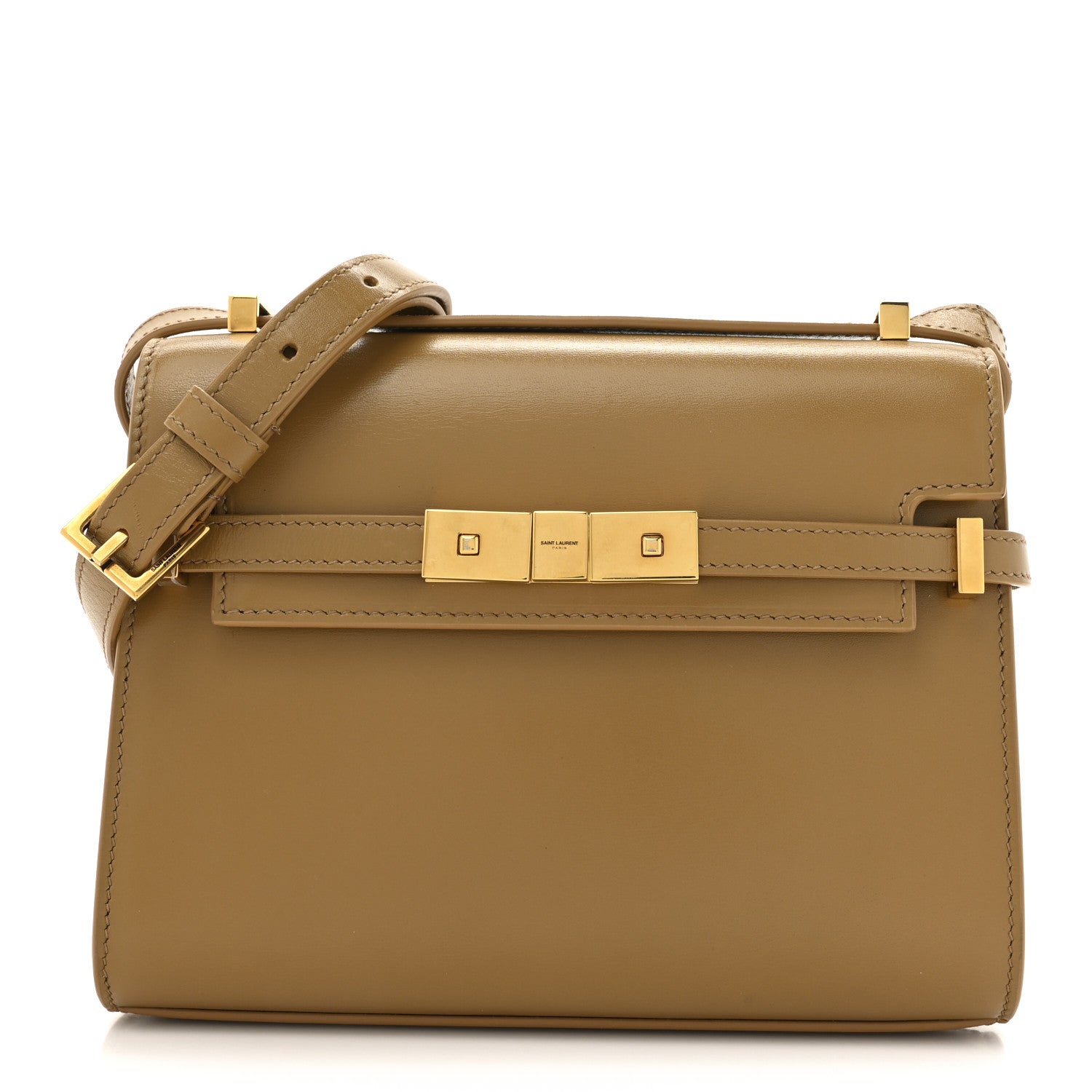 Smooth Calfskin Mini Manhattan Shoulder Bag Tabac Brown