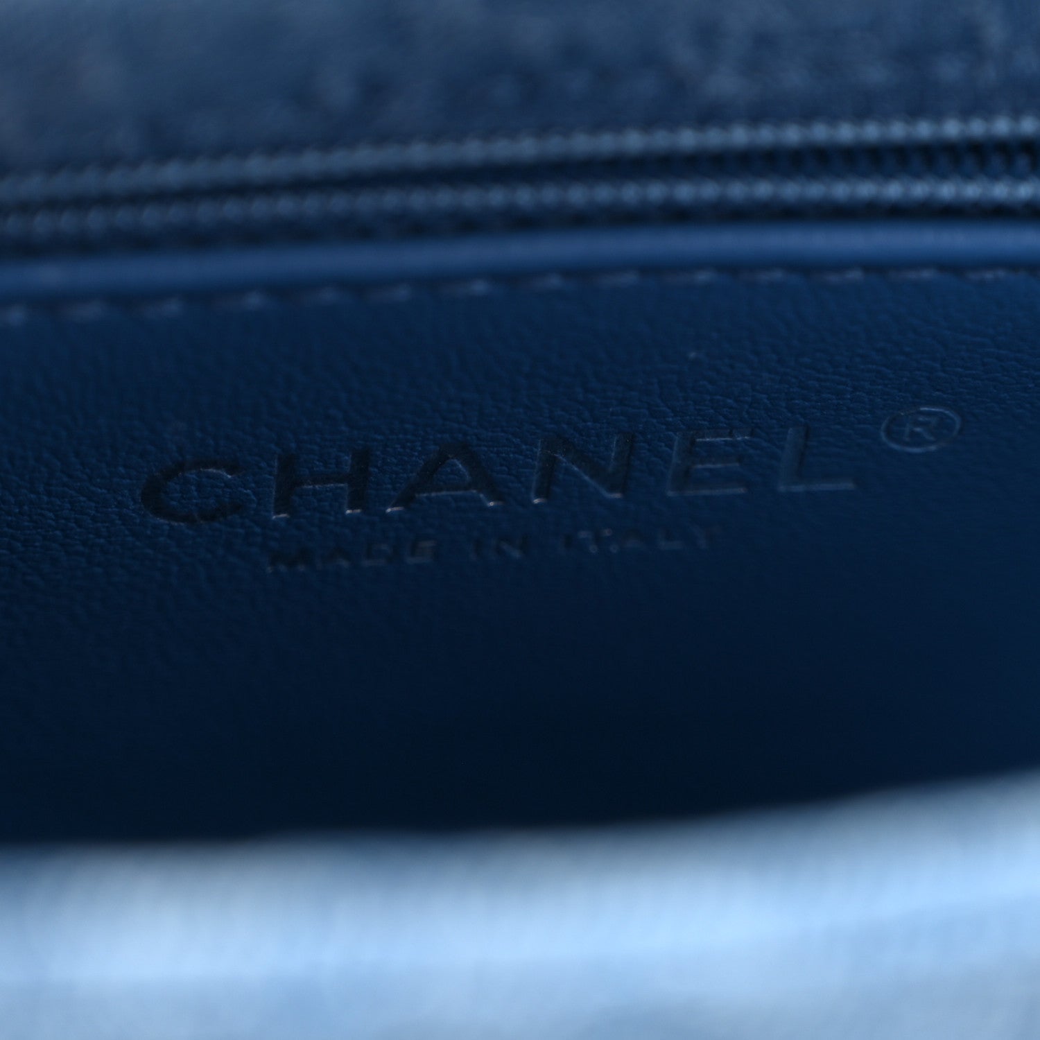 Denim Quilted Camellia Sweetheart Mini Flap Blue